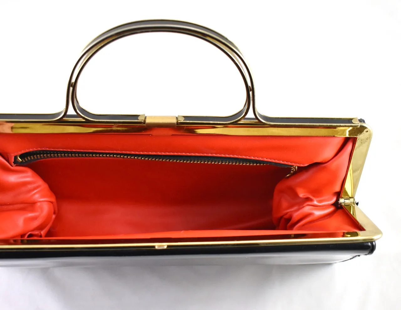 1950s Black Red Interior Bag