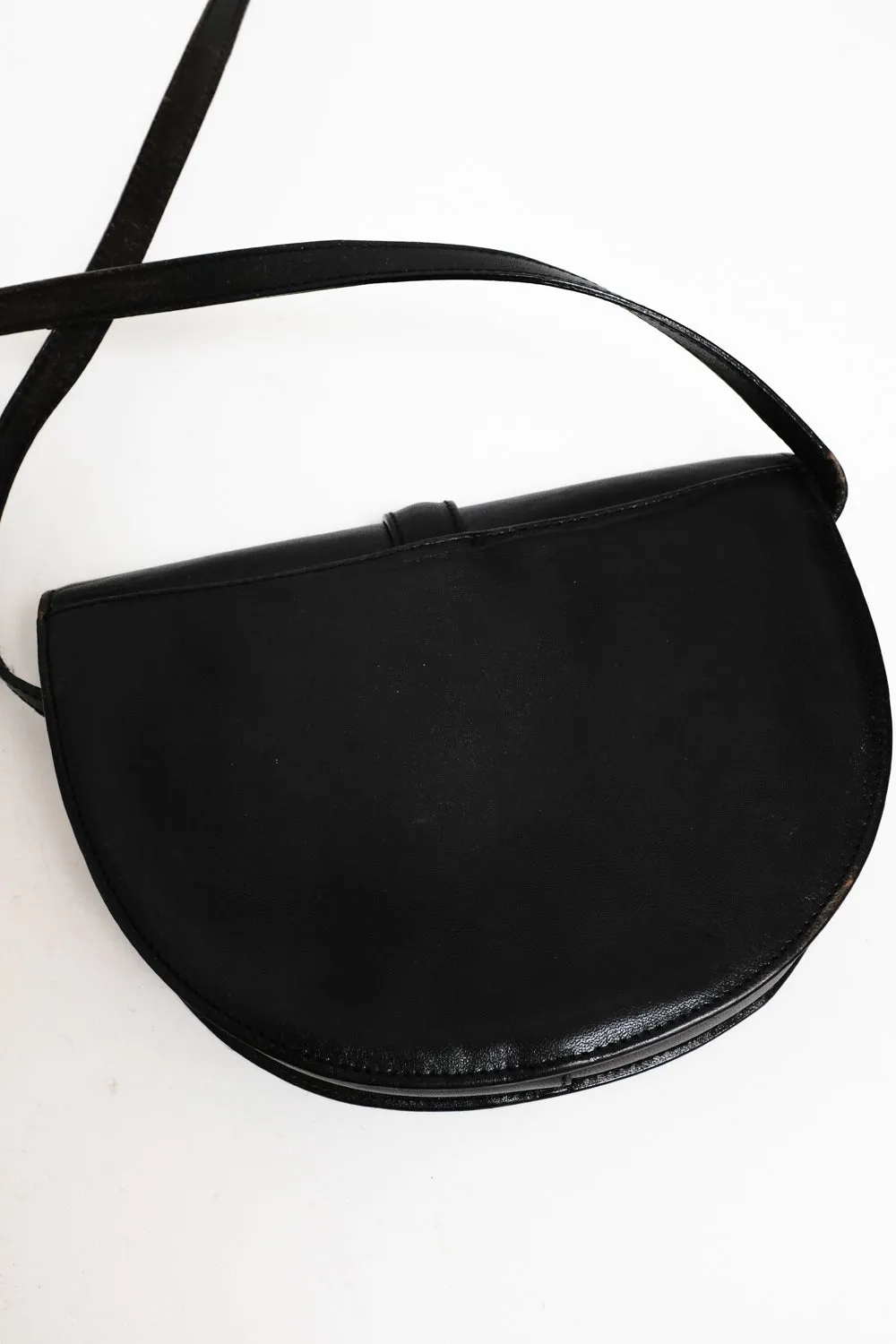 AIGNER VINTAGE BLACK SMALL HALF MOON BAG