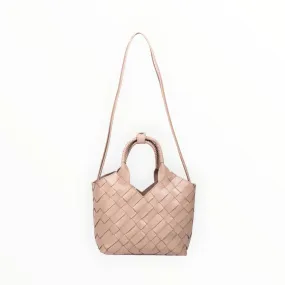 ALEO CABAS MINI SHOPPER LEATHER BAG TAUPE