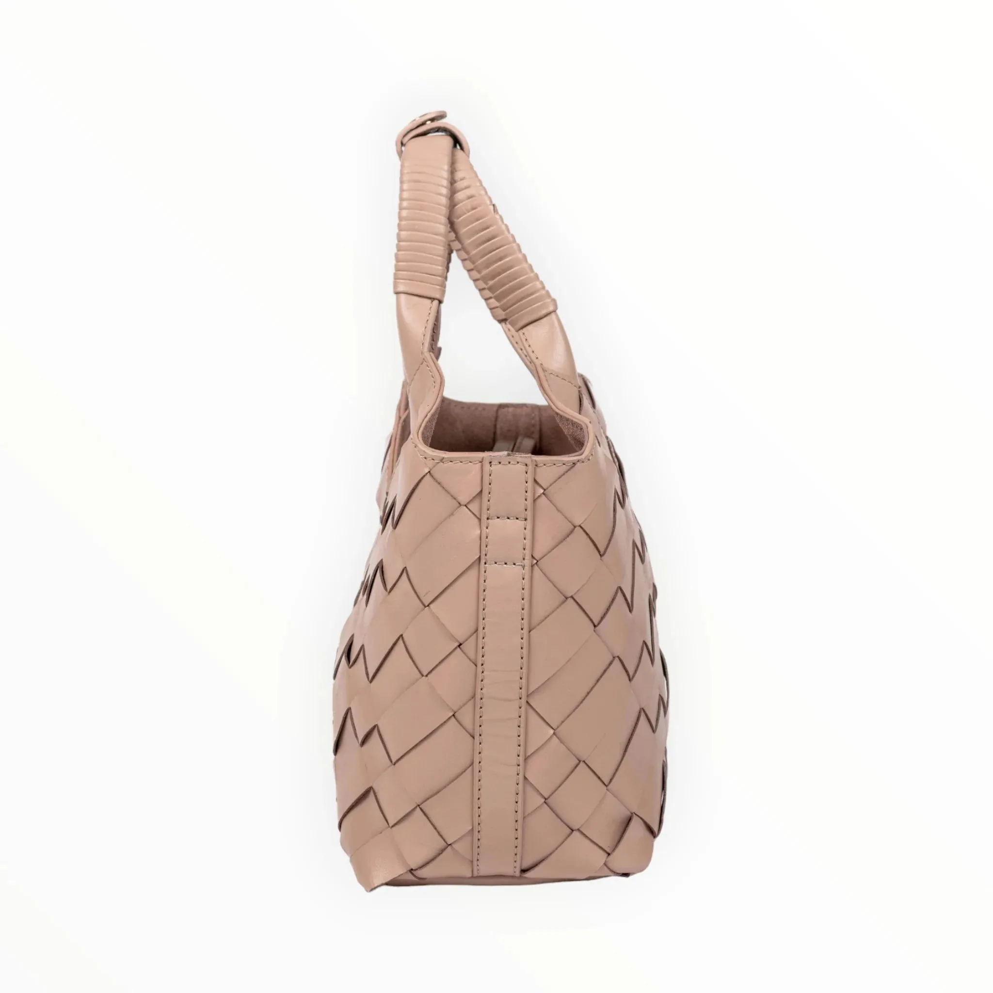 ALEO CABAS MINI SHOPPER LEATHER BAG TAUPE