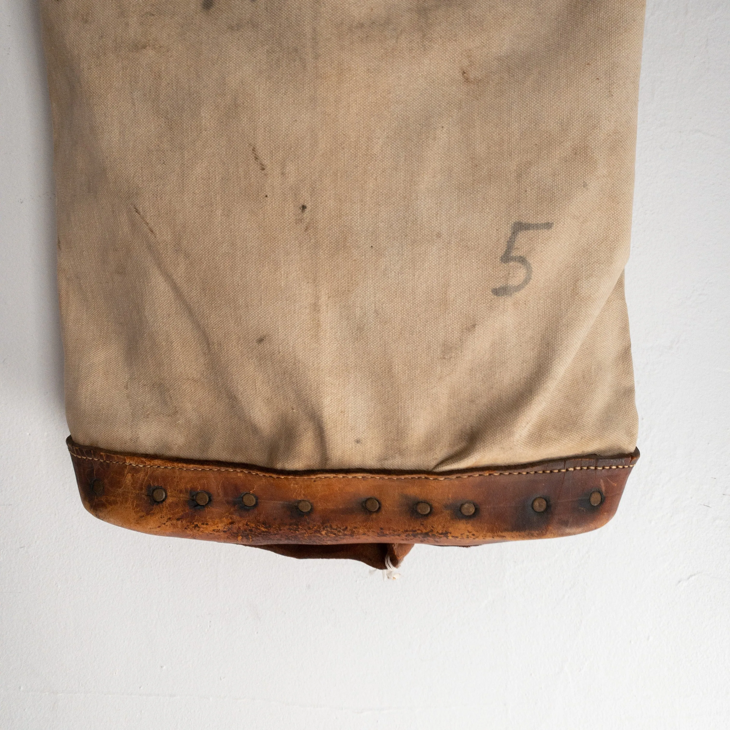 Antique Railway Canvas Leather Mail Bag