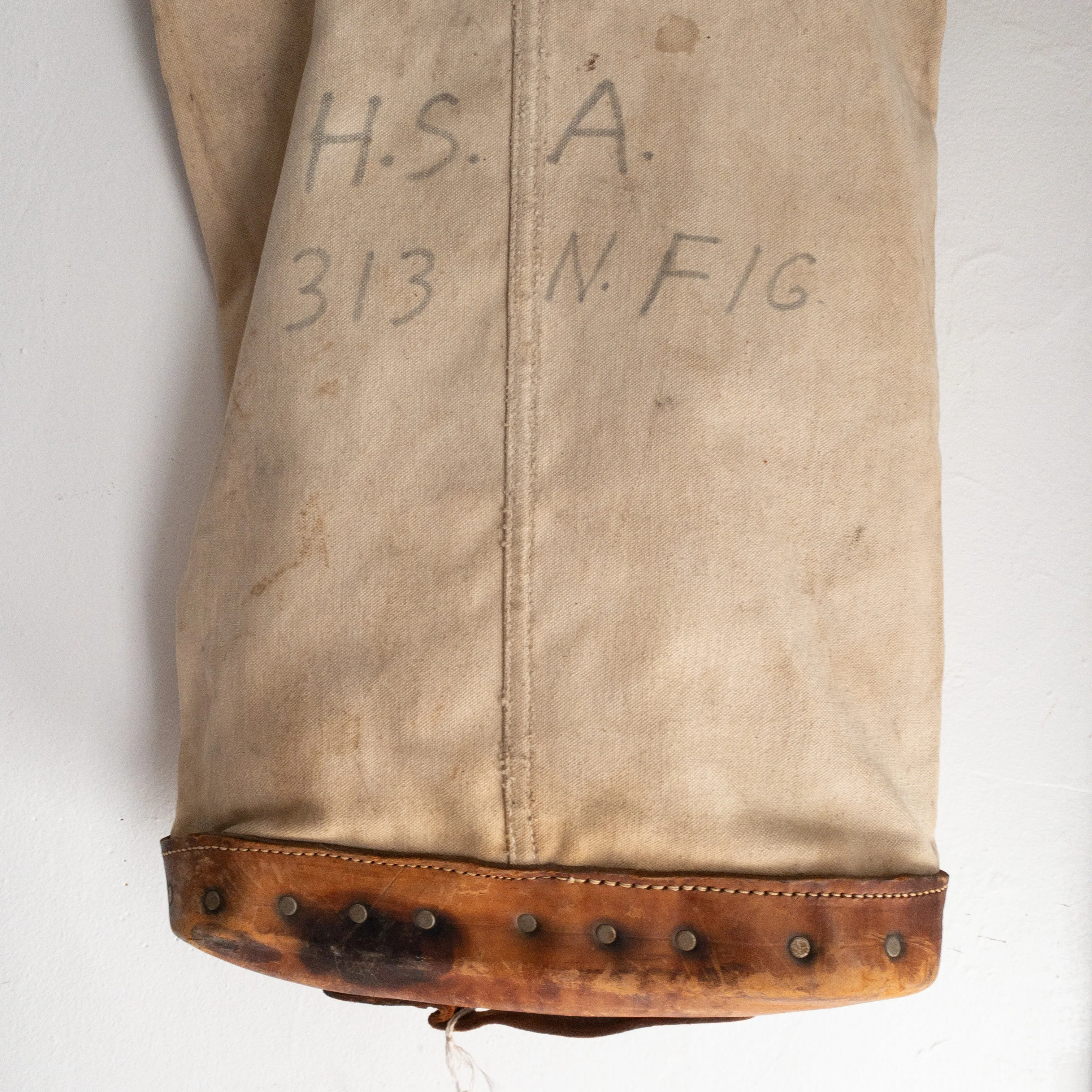 Antique Railway Canvas Leather Mail Bag