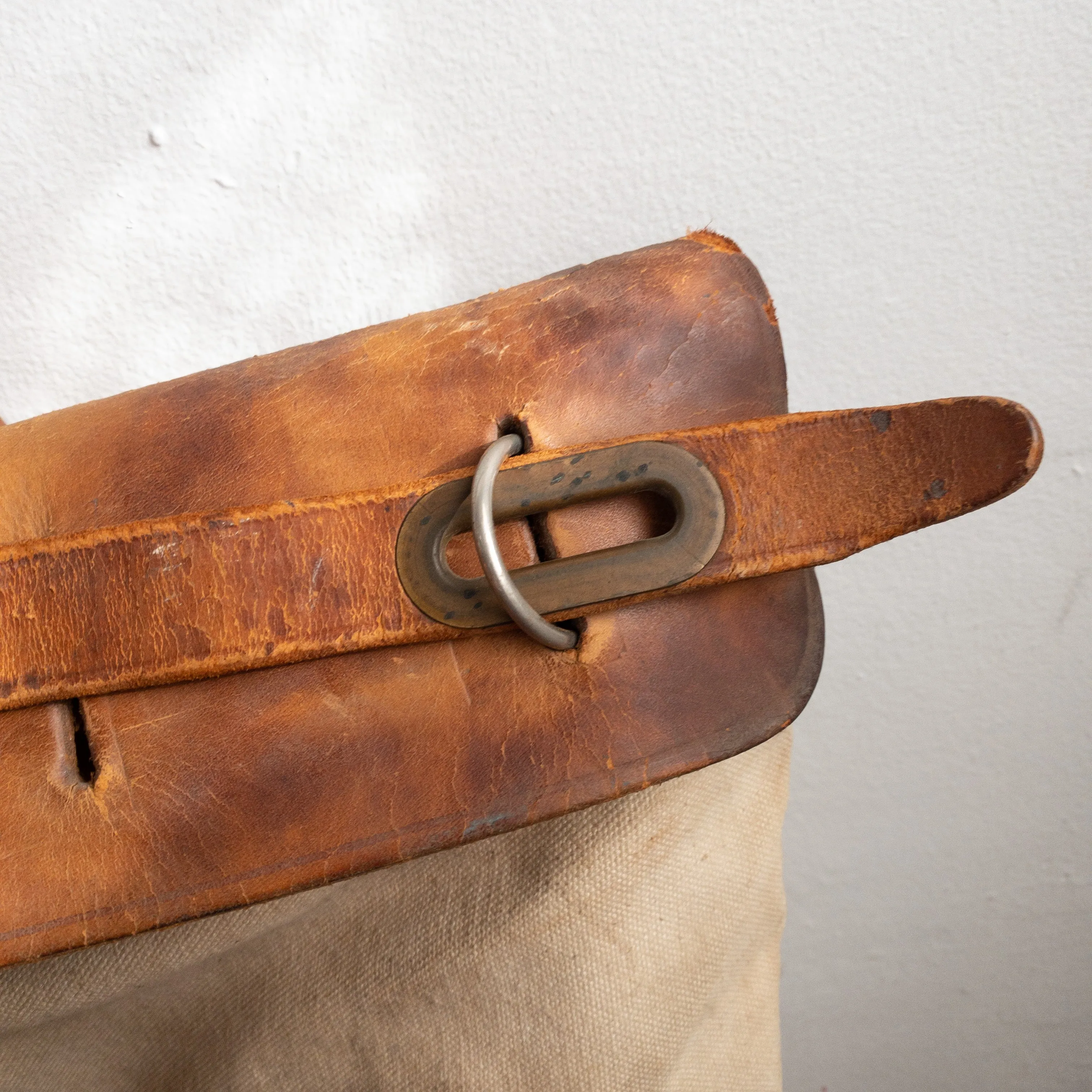 Antique Railway Canvas Leather Mail Bag