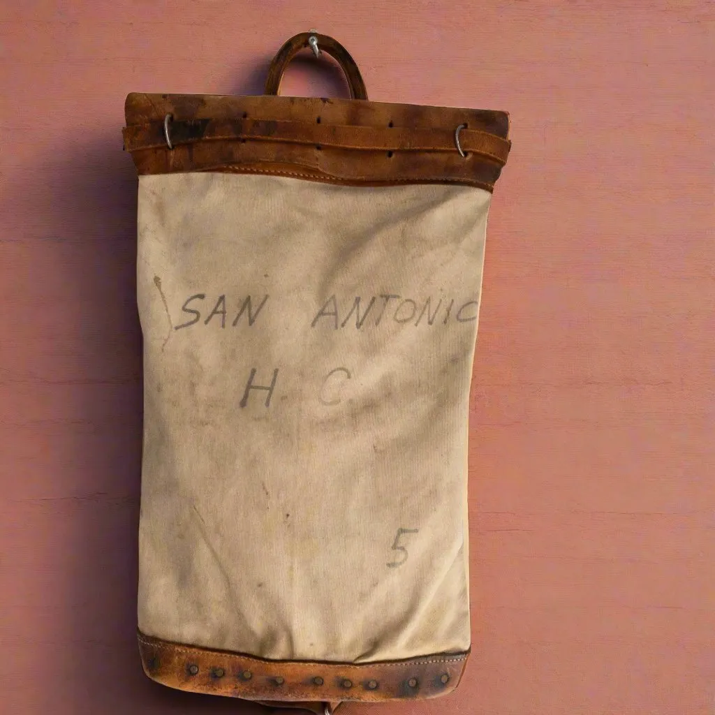 Antique Railway Canvas Leather Mail Bag