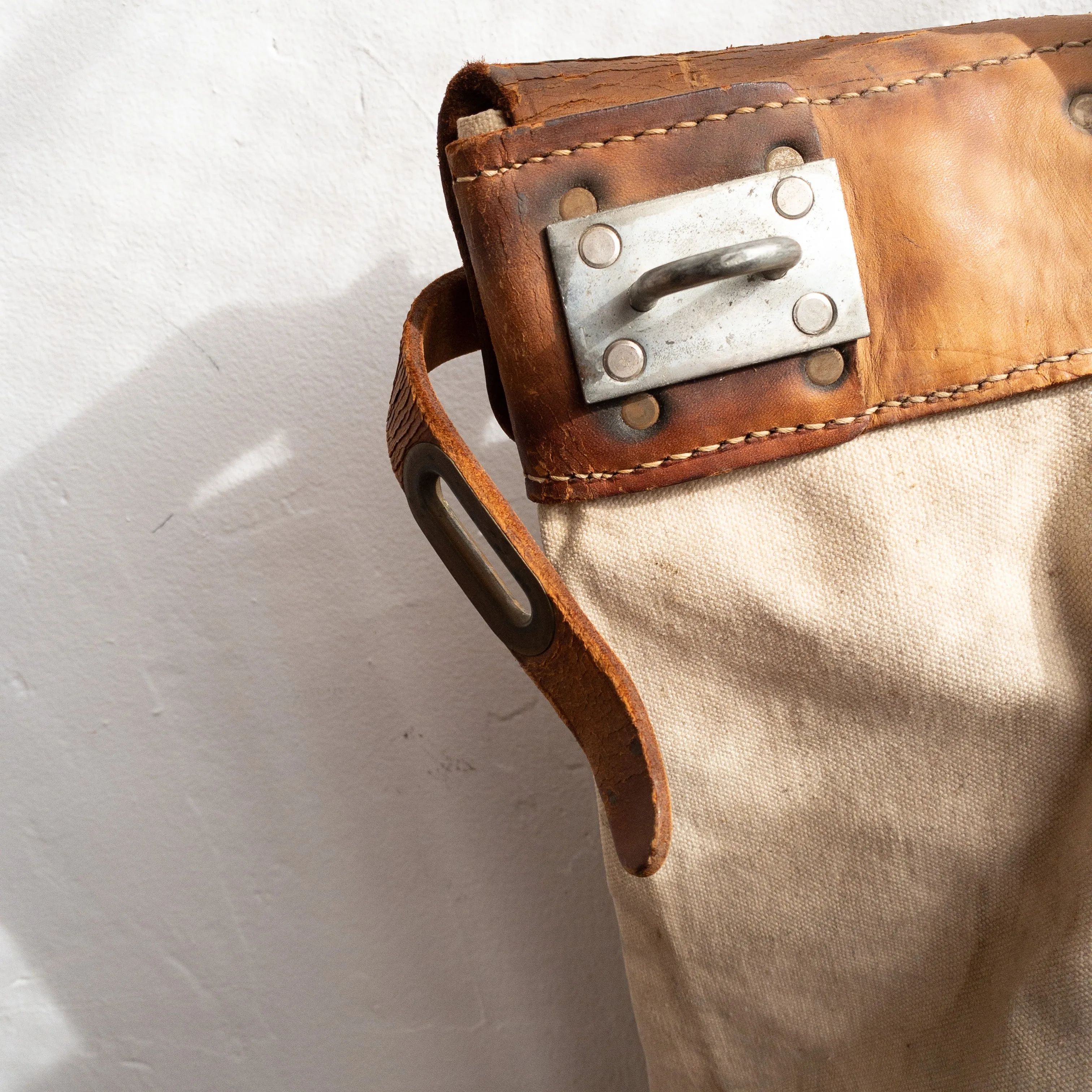 Antique Railway Canvas Leather Mail Bag