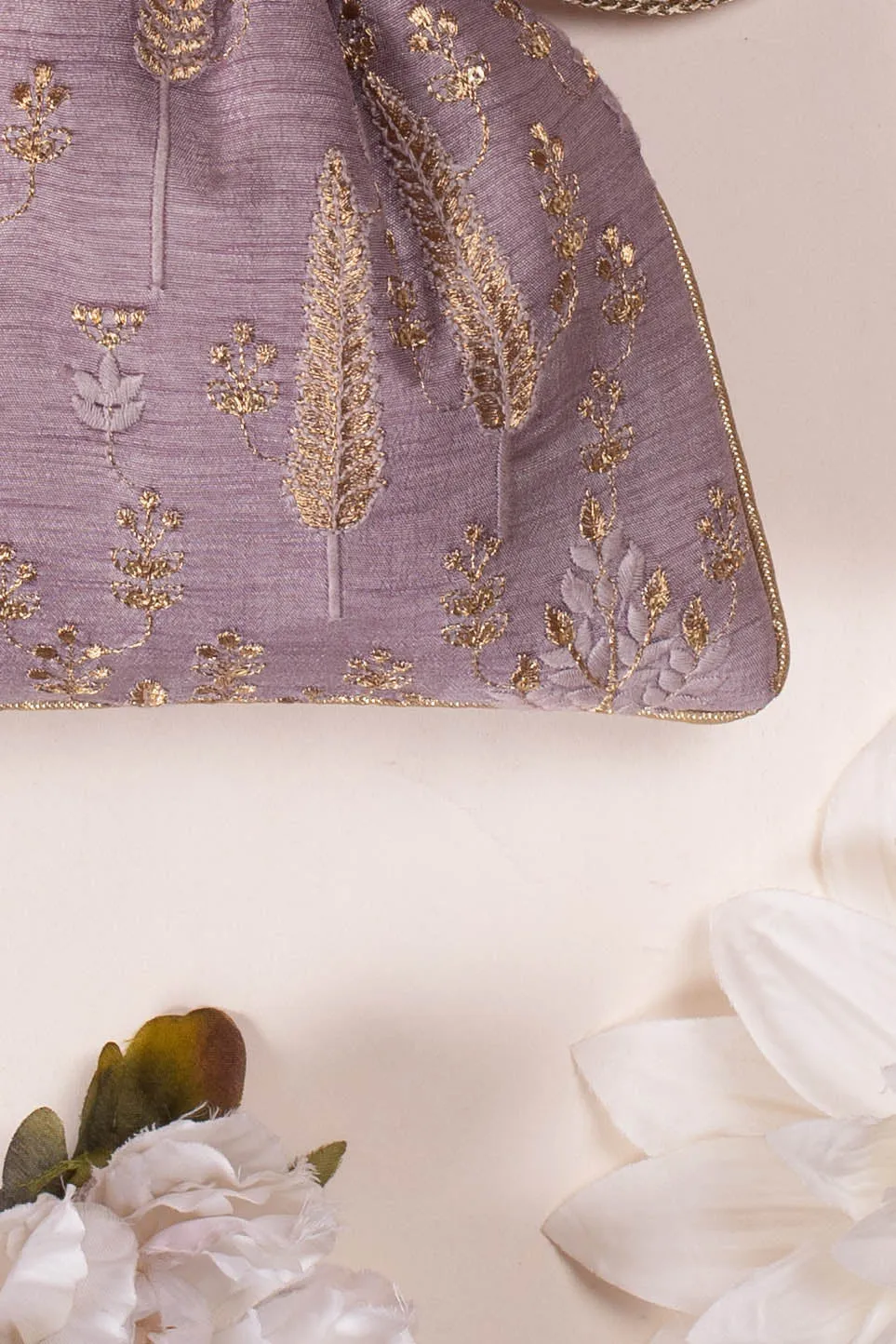 Arbre Silk Potli bag - wisteria