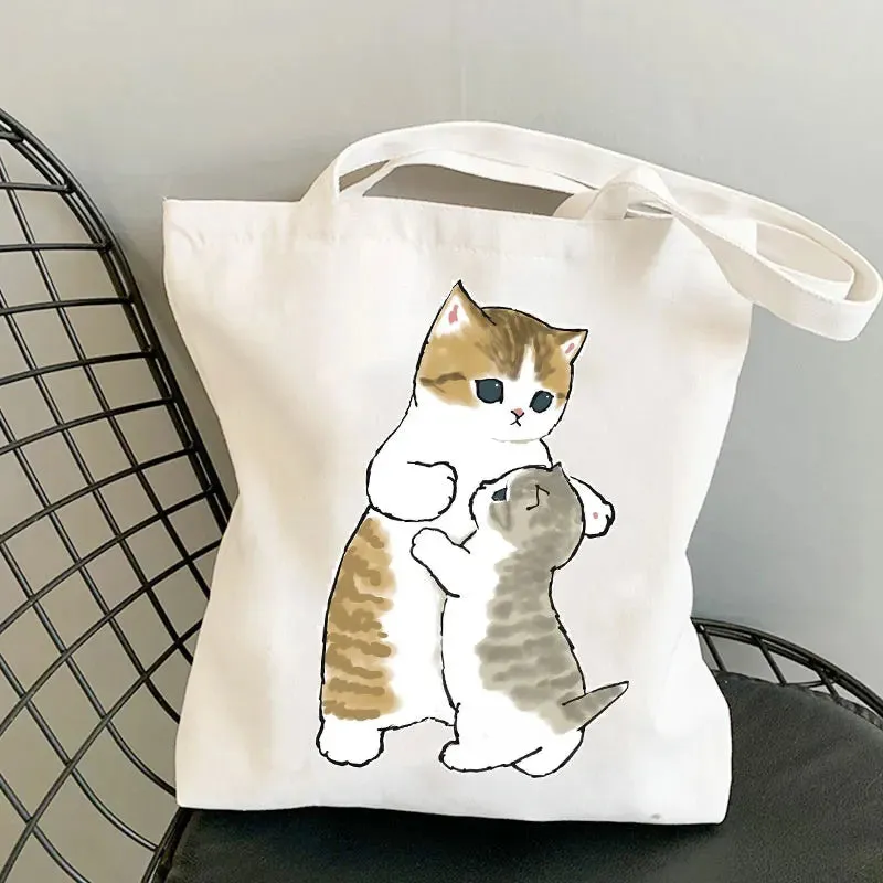 Asian Style Cat Animal Reusable Shopping Bag