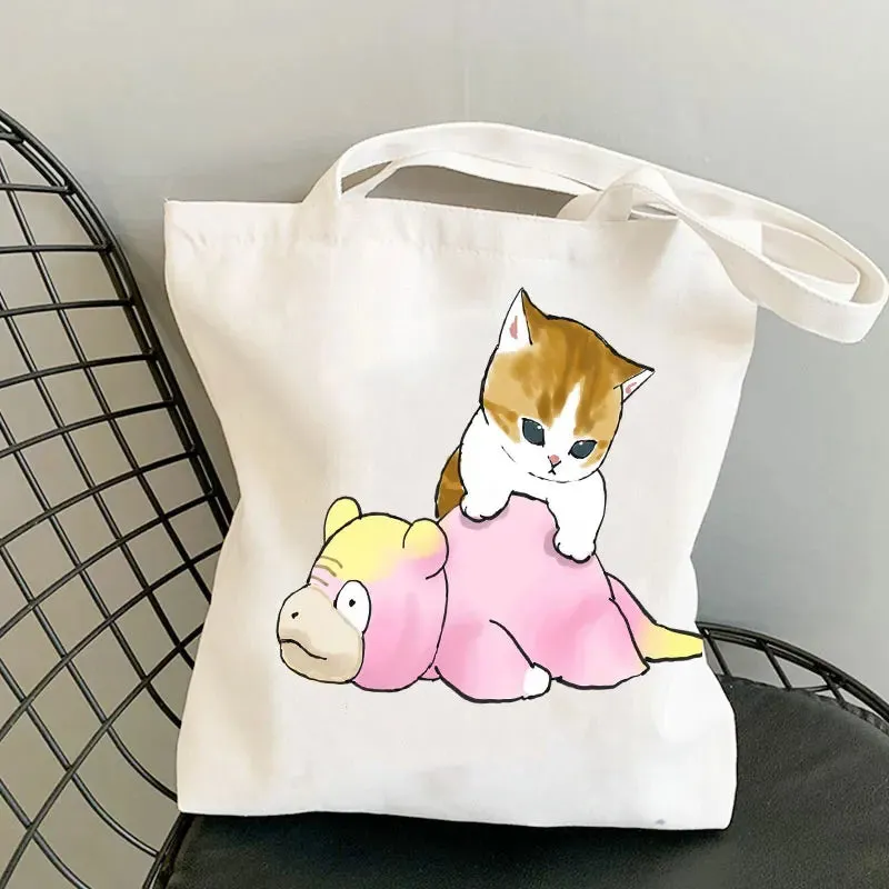 Asian Style Cat Animal Reusable Shopping Bag