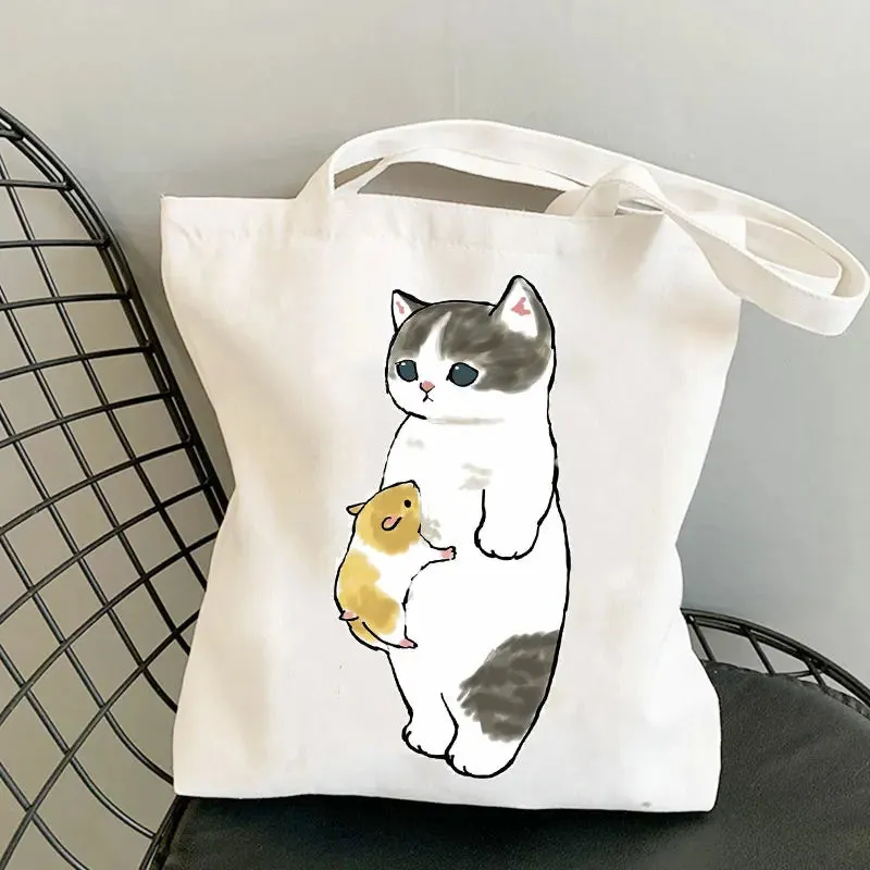 Asian Style Cat Animal Reusable Shopping Bag