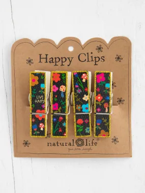 Bag Clips, Set of 4 - Live Happy Floral