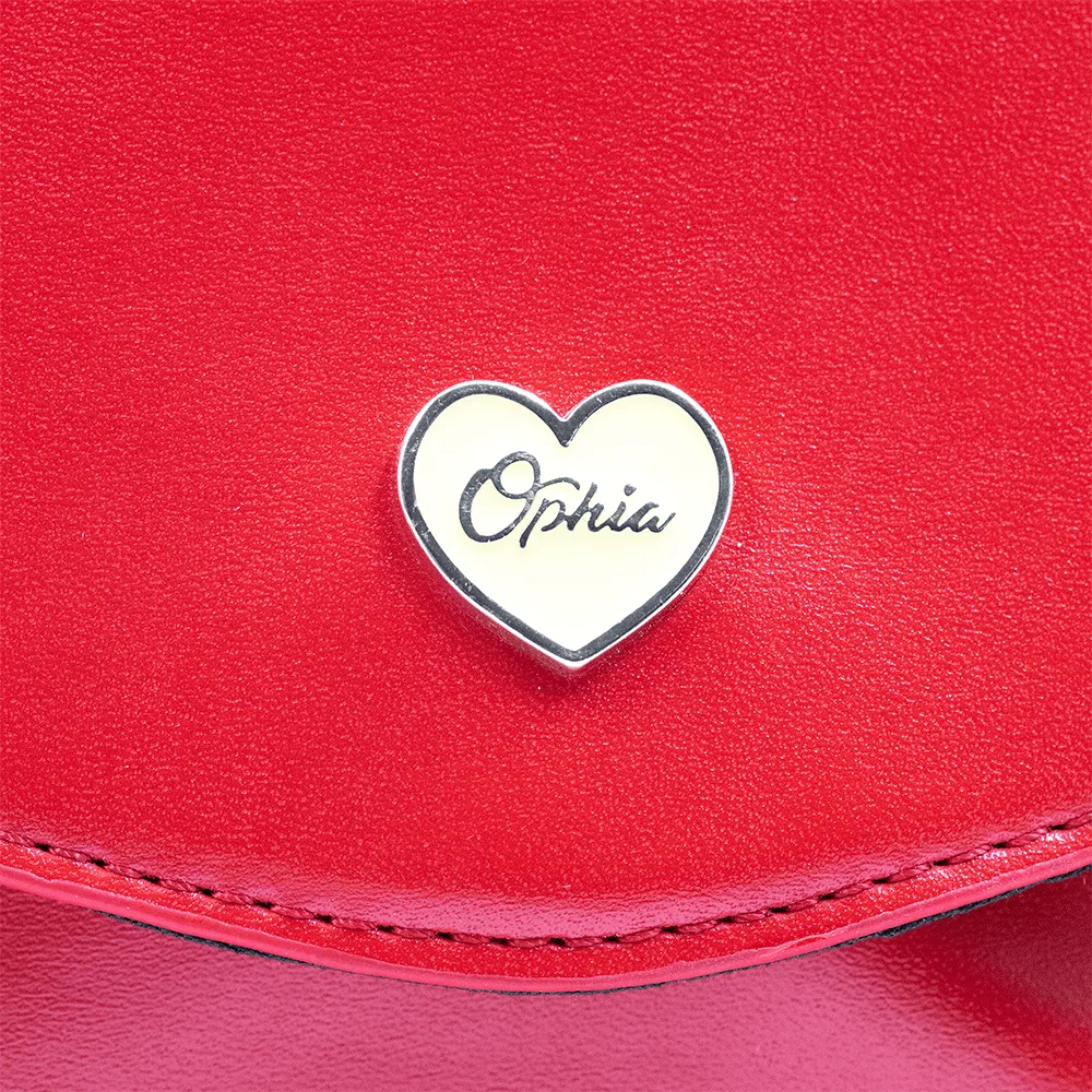 Bag- Red Pu X-Body W/Magnet Heart Closure Ophia