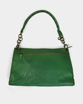 Balmain Green Leather Hand Bag 2000's