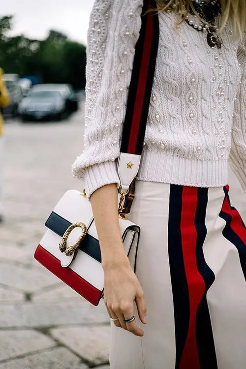 Bamboo Joint Color Block Hand Bag