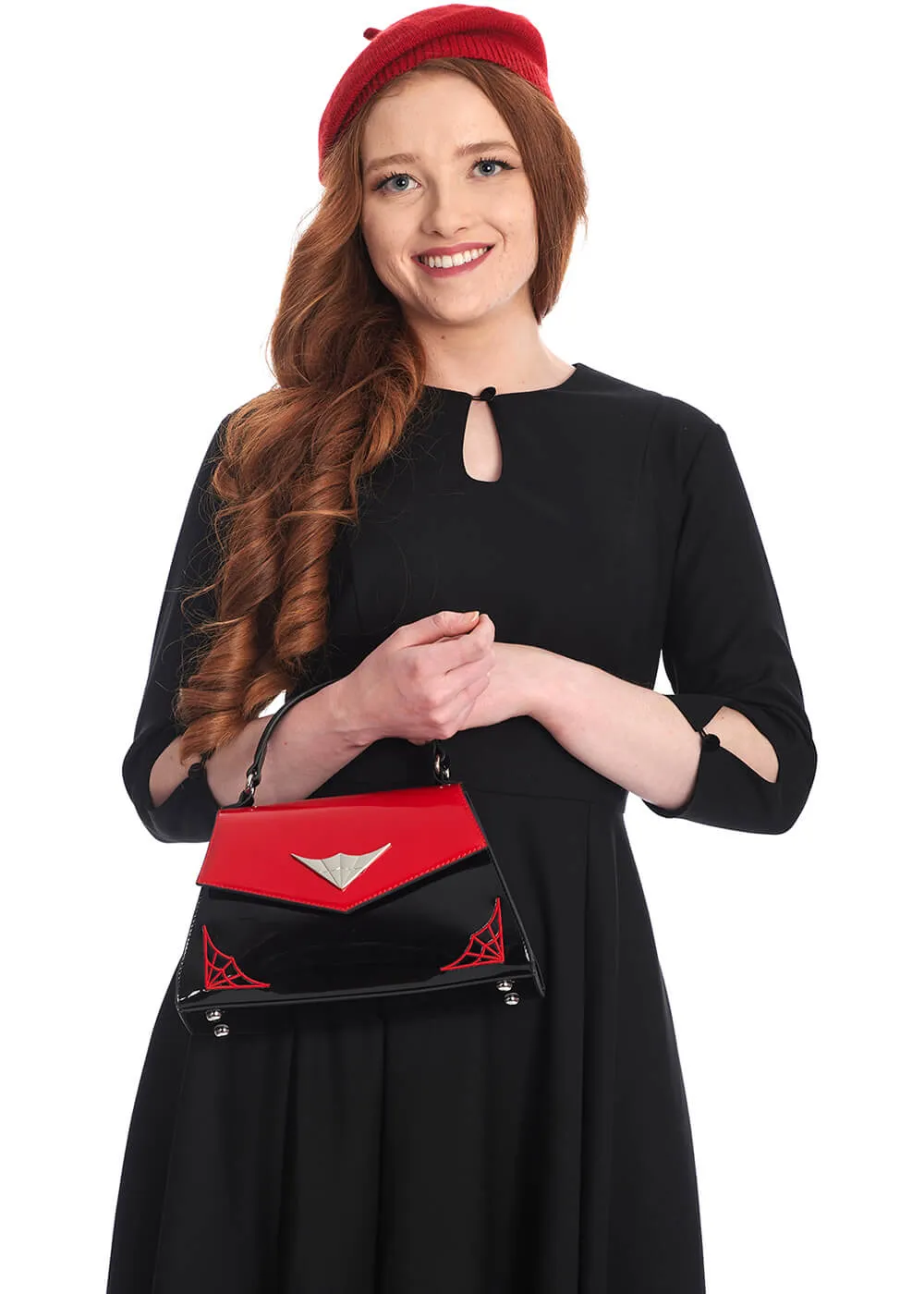 Banned Maybelle Spiderweb Mini Bag Red