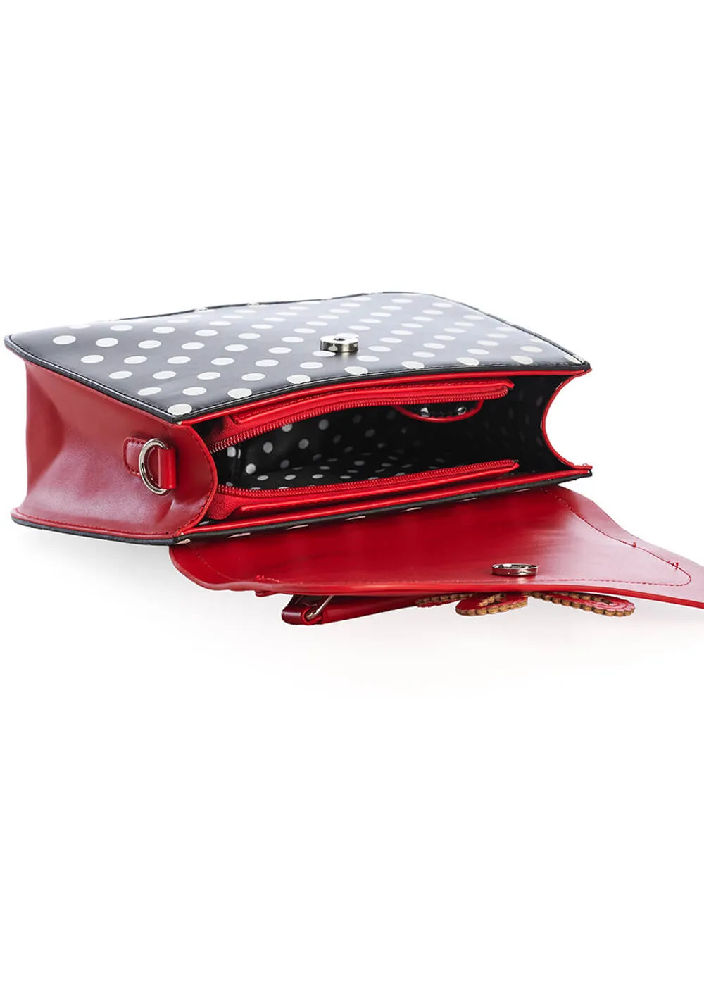 Banned Noelle Bow Polkadot 50's Bag Red