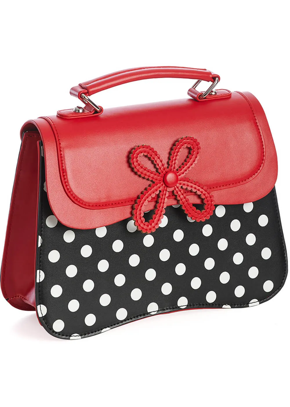 Banned Noelle Bow Polkadot 50's Bag Red