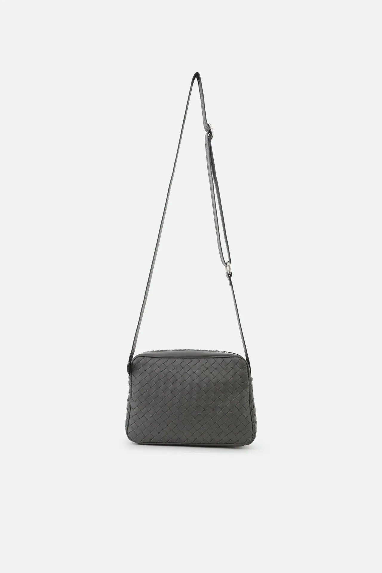 BARI WOVEN BAG IN ITALIAN LEATHER GREY