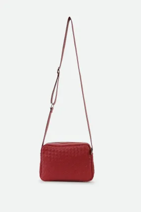 BARI WOVEN BAG IN ITALIAN LEATHER RED