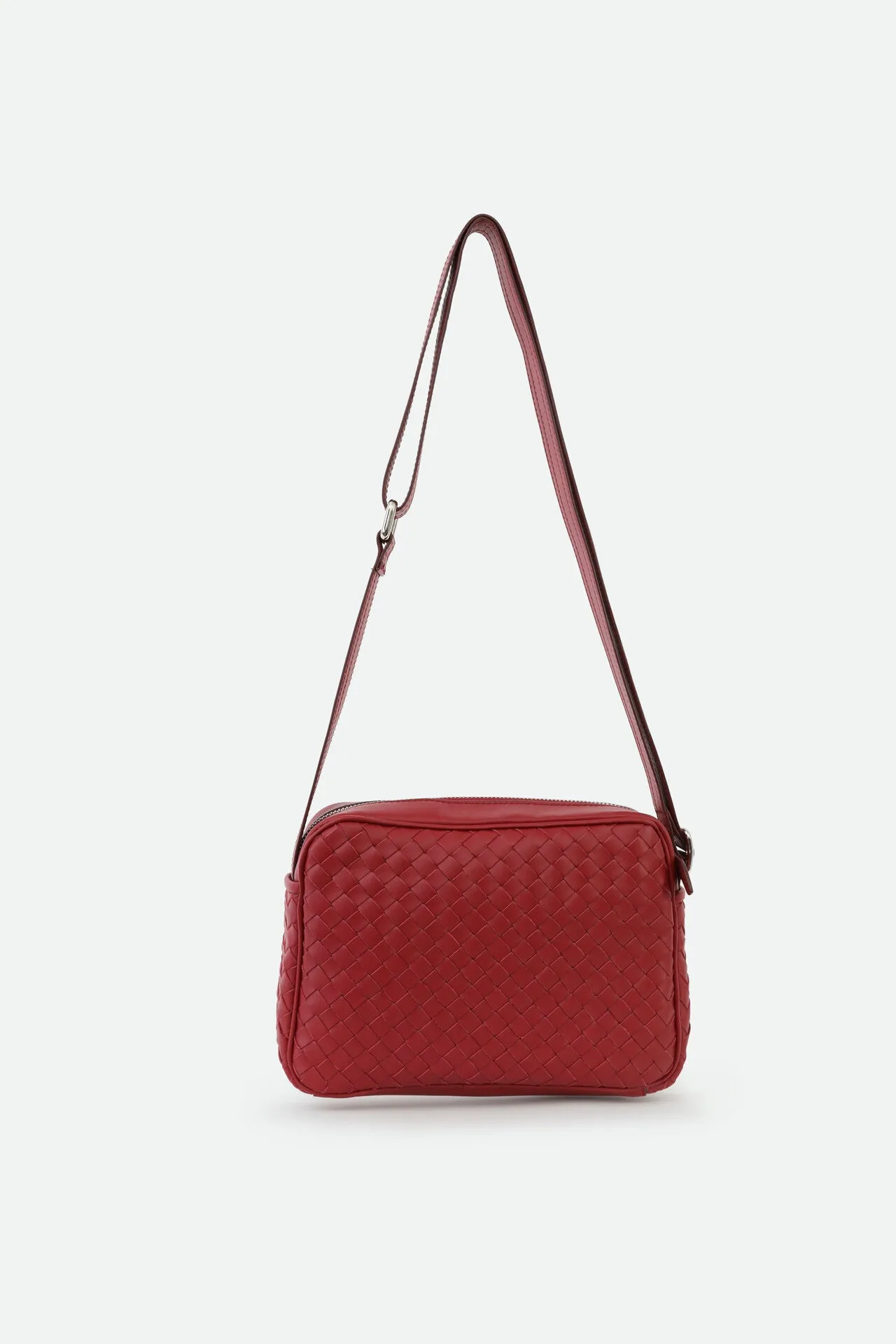 BARI WOVEN BAG IN ITALIAN LEATHER RED