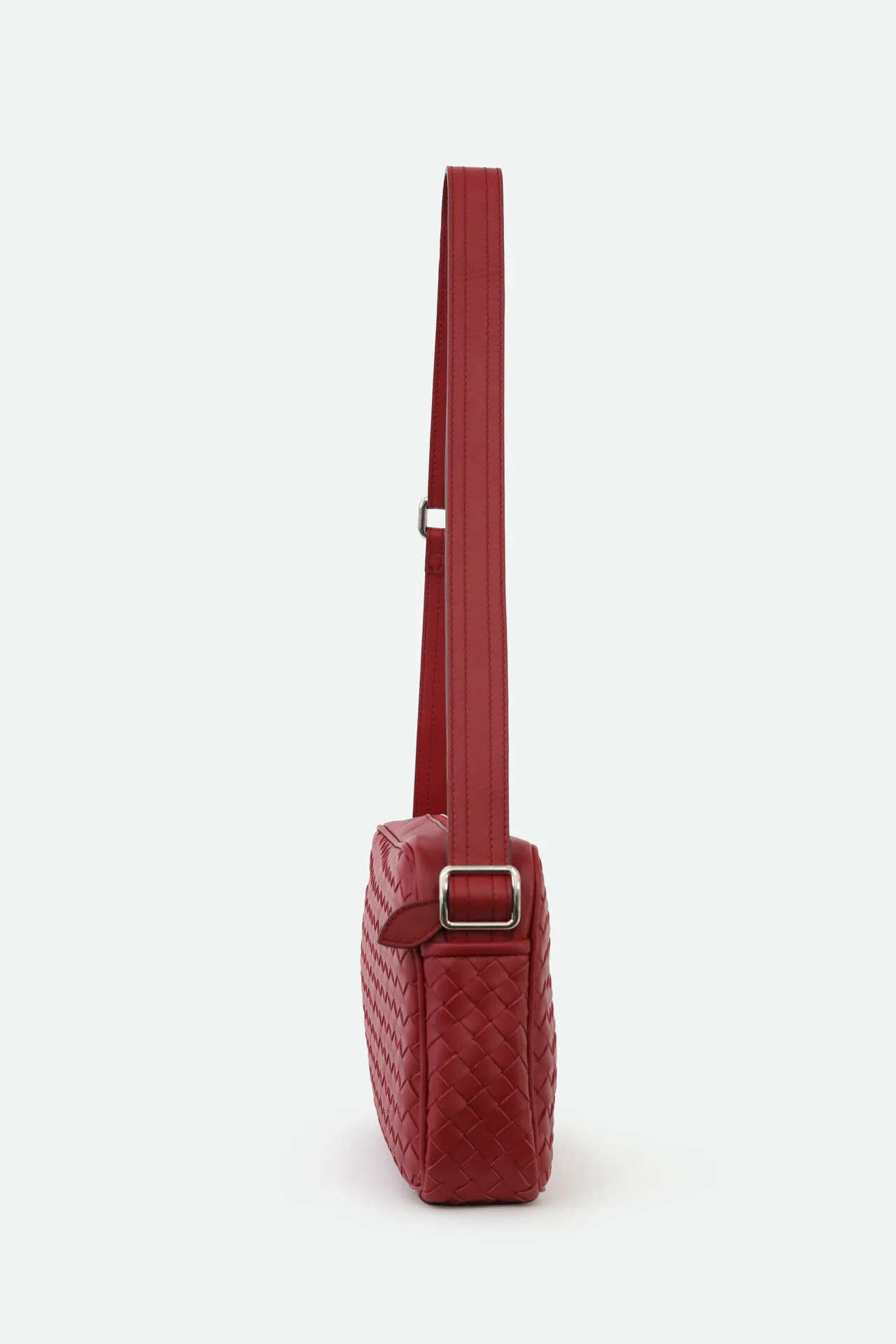 BARI WOVEN BAG IN ITALIAN LEATHER RED