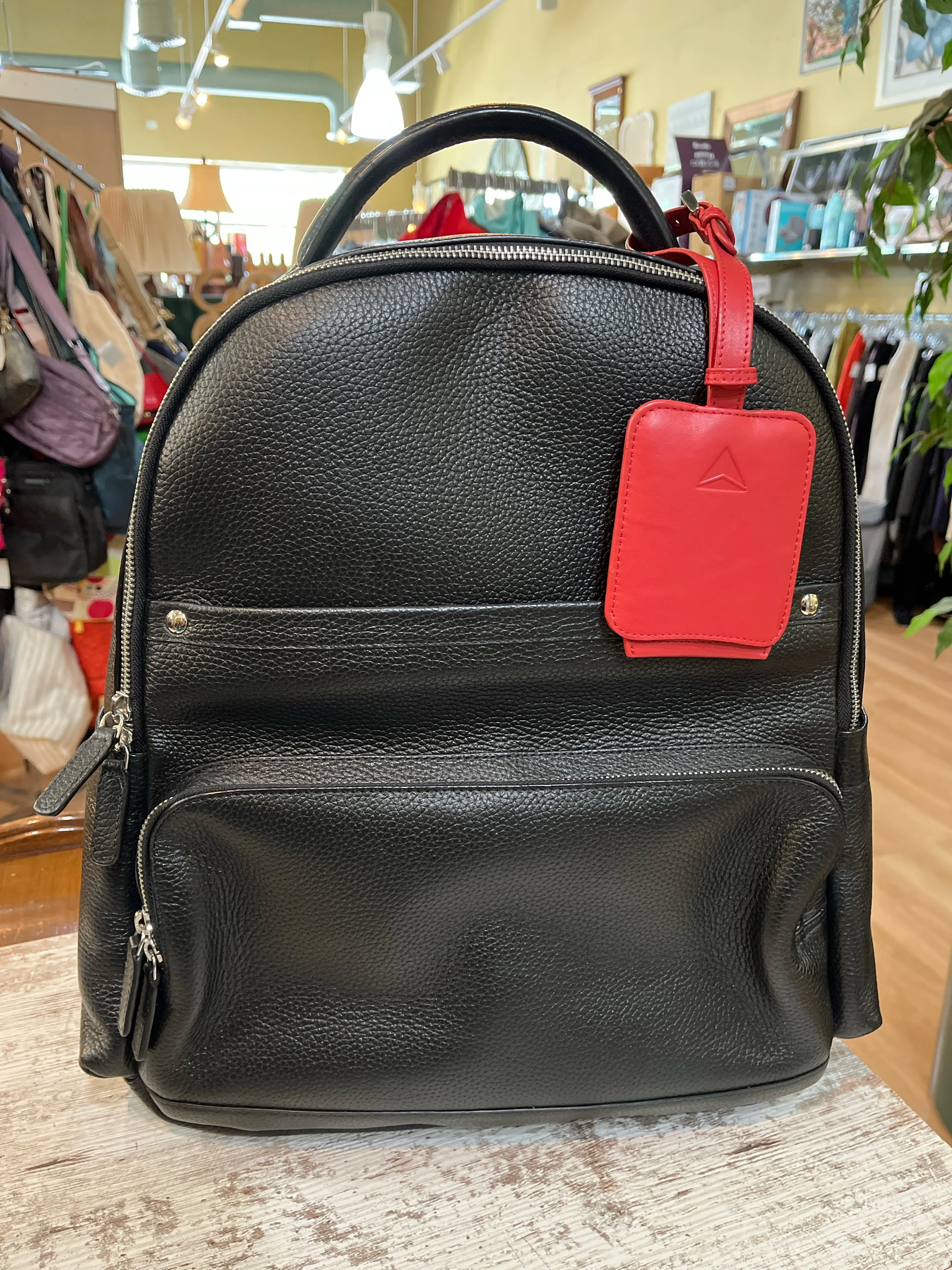 Black Leather Backpack