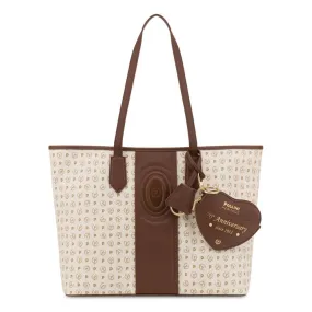 Borsa Donna Shopping Bag POLLINI Linea Heritage 70th Anniversary Avorio e Marrone