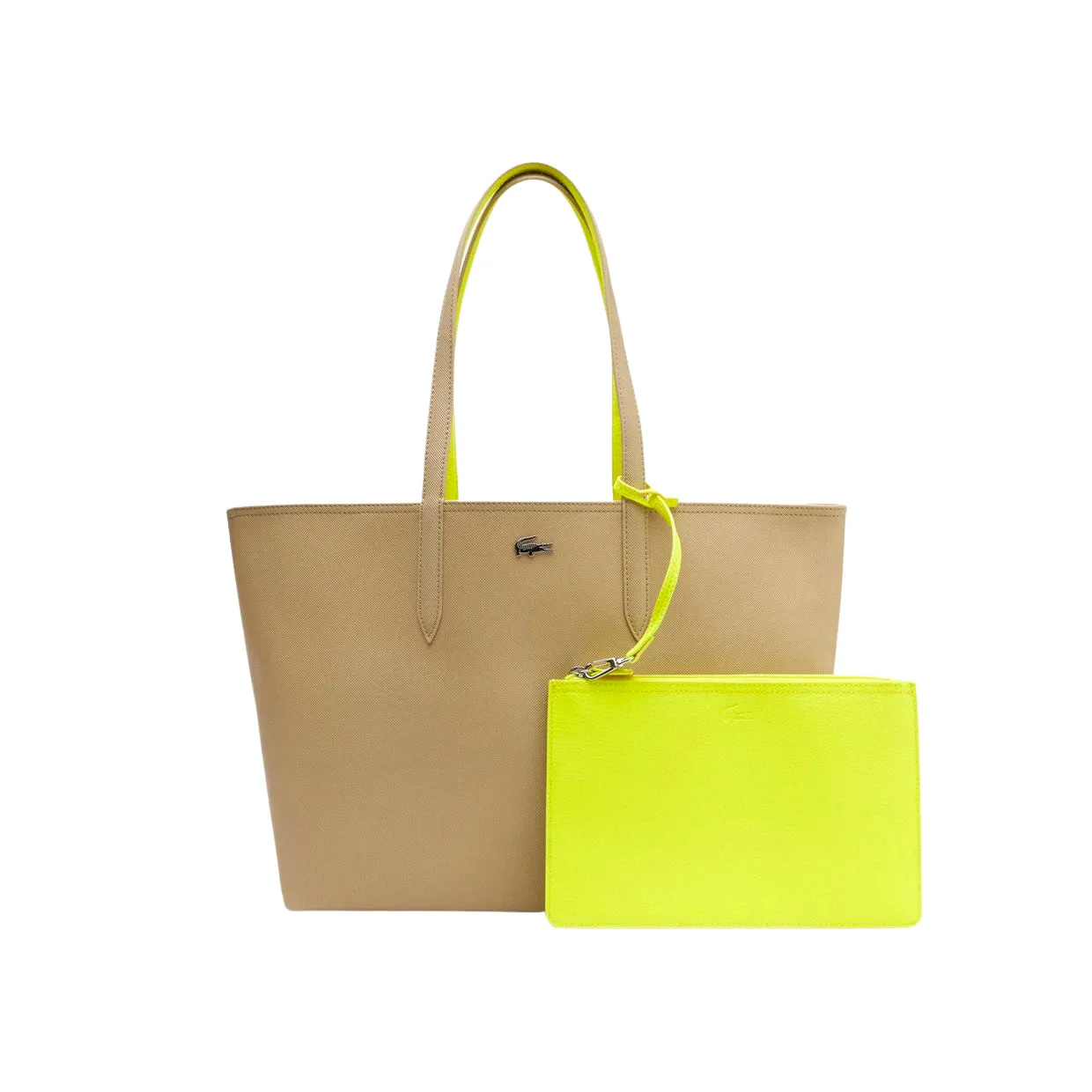 Borsa Lacoste Shopping Bag Anna Reversibile Beige / Lime