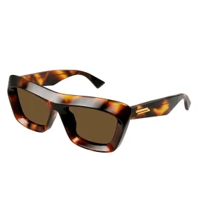 Bottega Veneta Women's Brown Rectangular Sunglasses