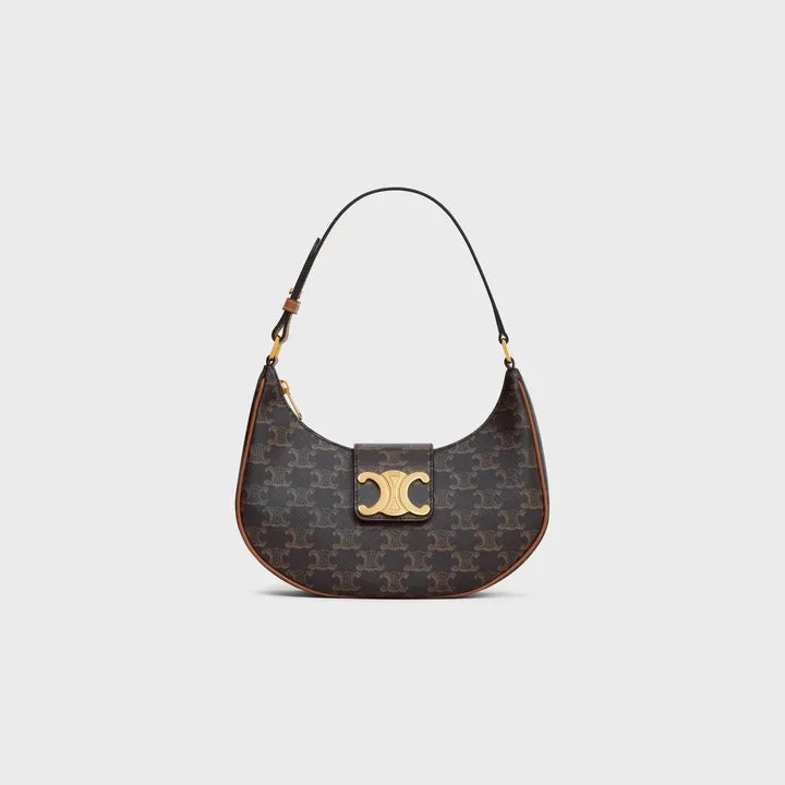 Celine Ava Triomphe Bag Canvas and Calfskin