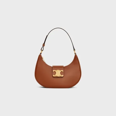 Celine Ava Triomphe Bag Suede and Calfskin Tan