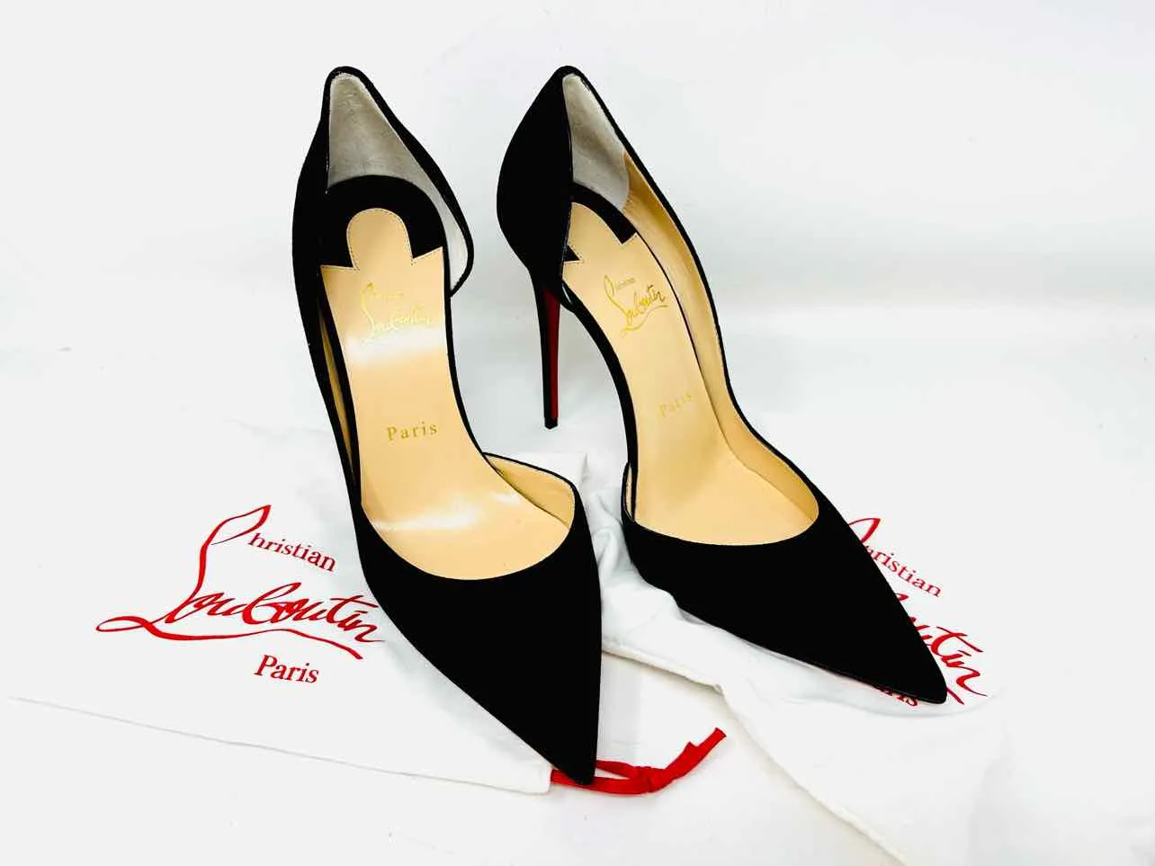 Christian Louboutin Size 10 Black Suede Designer W/ DUST BAG Pumps