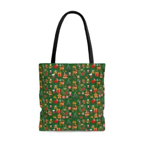 Christmas Joy... Holiday GreenTote Bag (Dual-Sided Design)