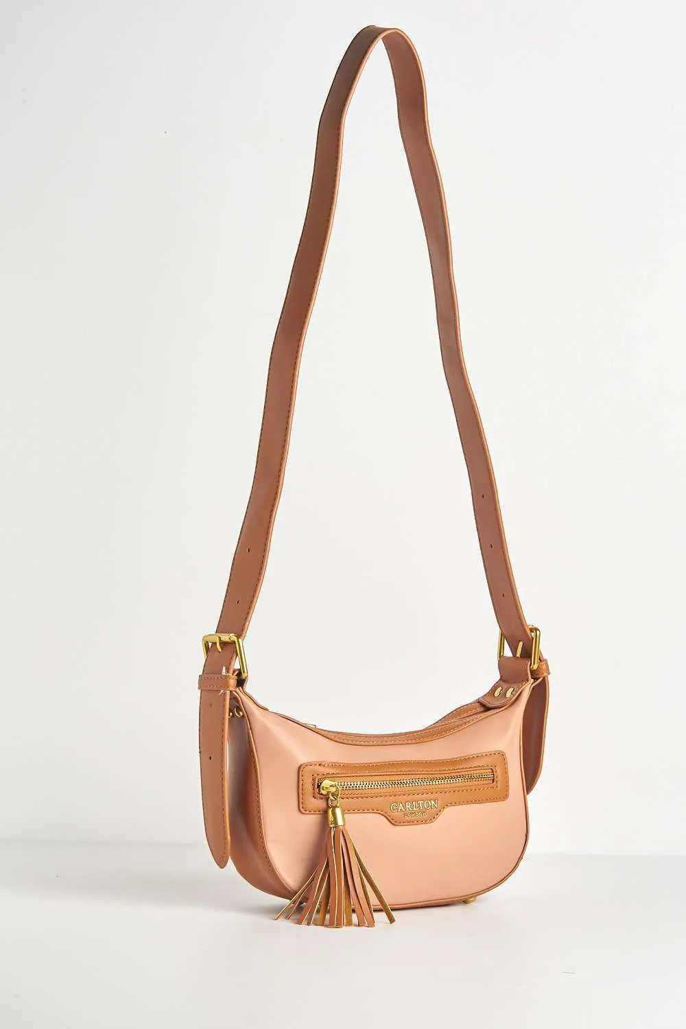 Cinna Horsebit Detail Cross Body Bag in Blush