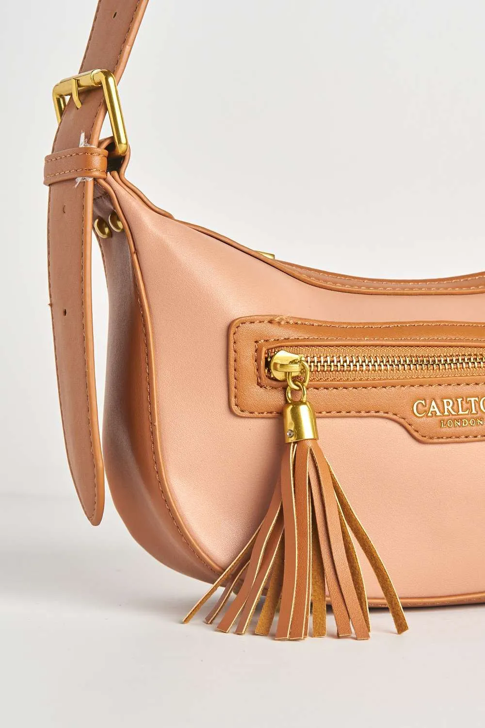 Cinna Horsebit Detail Cross Body Bag in Blush