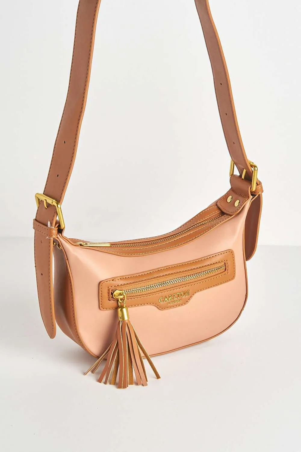 Cinna Horsebit Detail Cross Body Bag in Blush