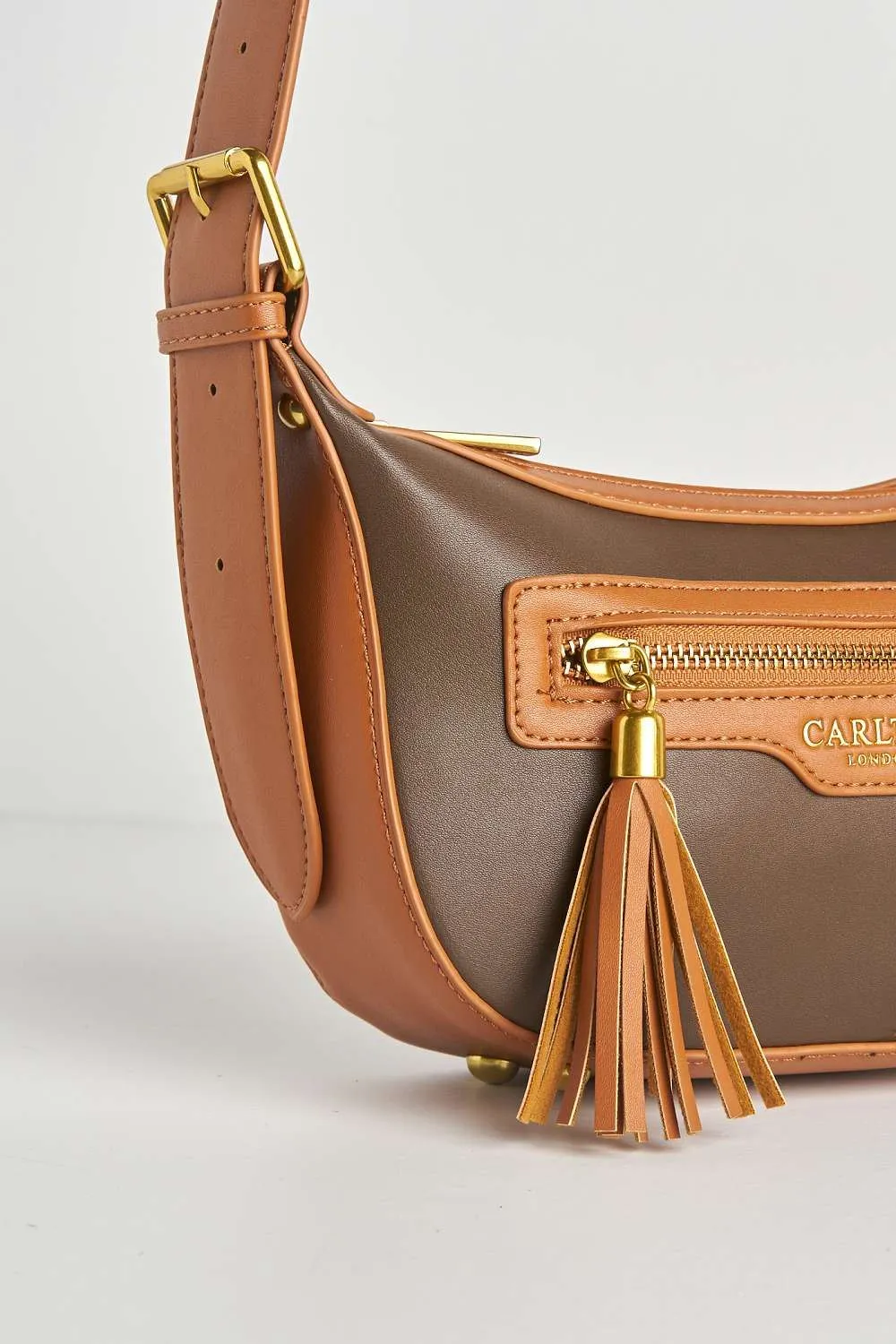 Cinna Horsebit Detail Cross Body Bag in Tan