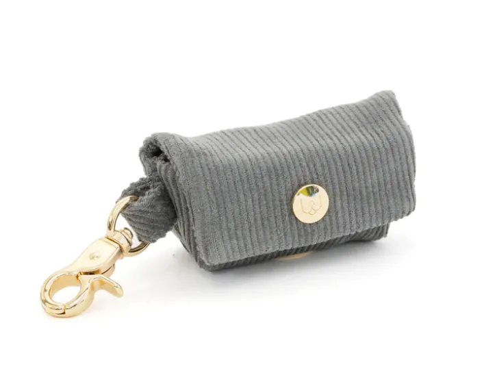 Corduroy Dark Grey Poop Bag Carrier