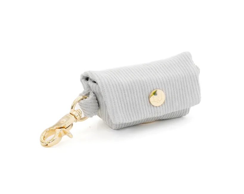 Corduroy Light Grey Poop Bag Carrier