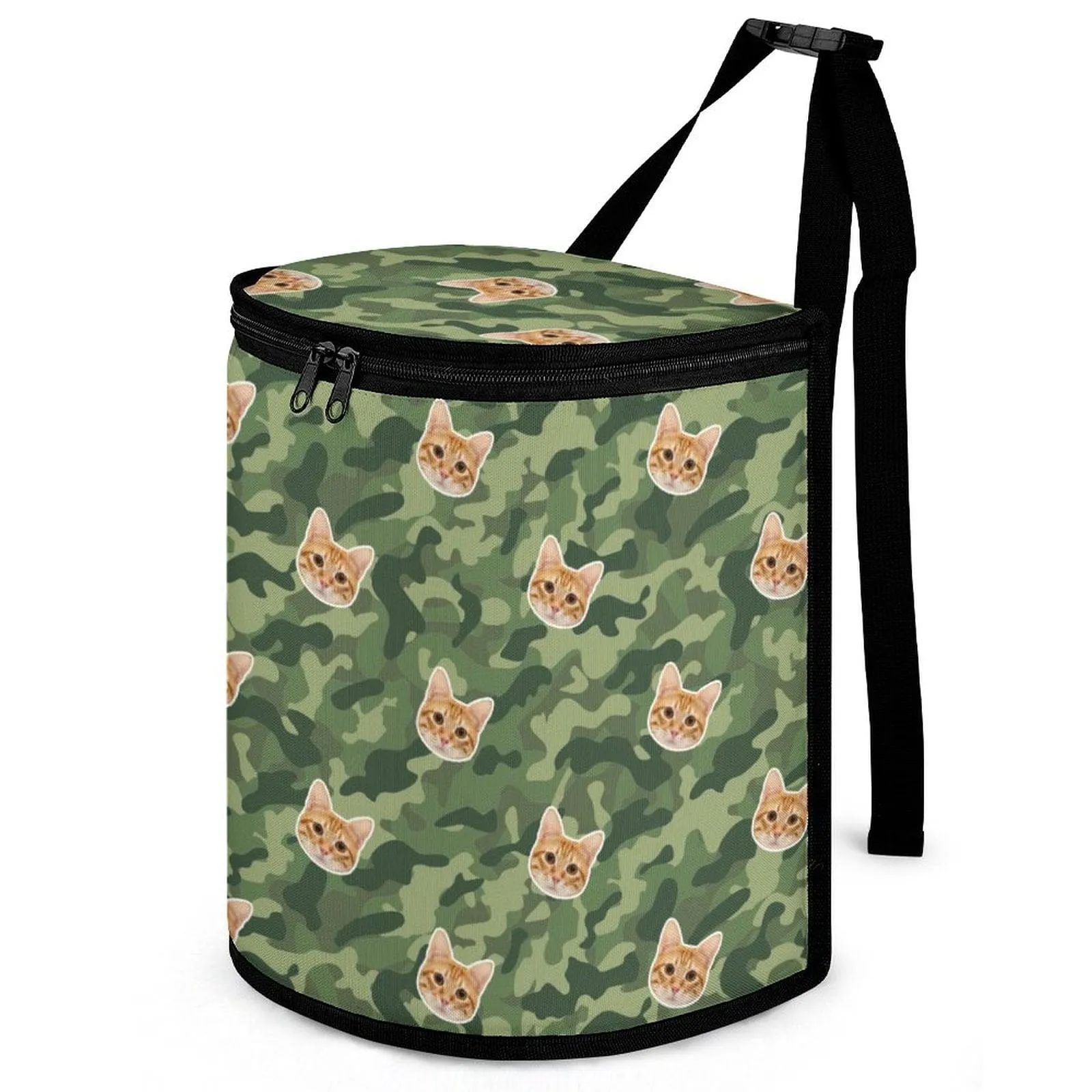 Custom Pet Cat Face Camouflage Car Garbage Bag Personalized Car Storage Bag