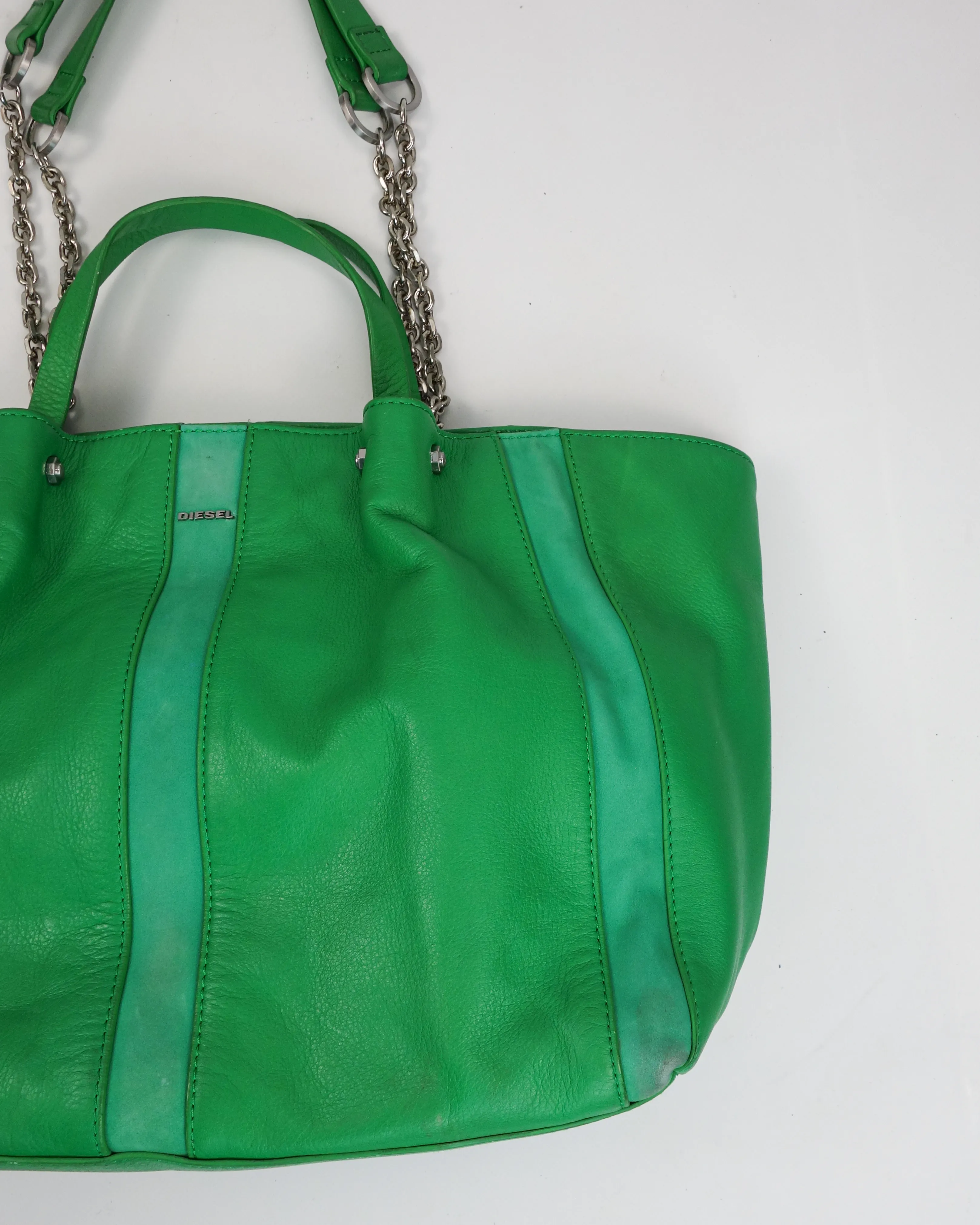 Diesel 2-Tone Green Leather Bag 2000's