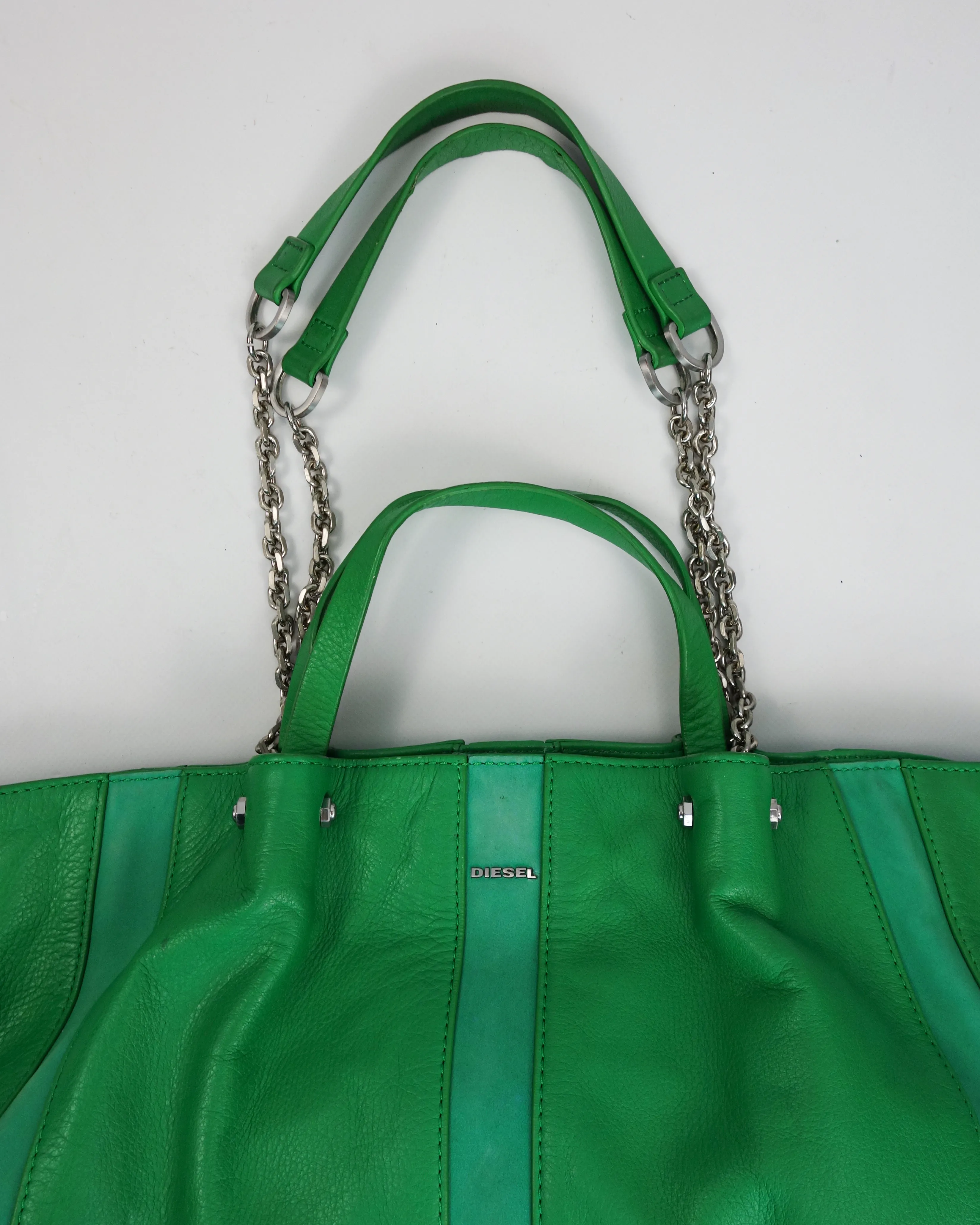 Diesel 2-Tone Green Leather Bag 2000's