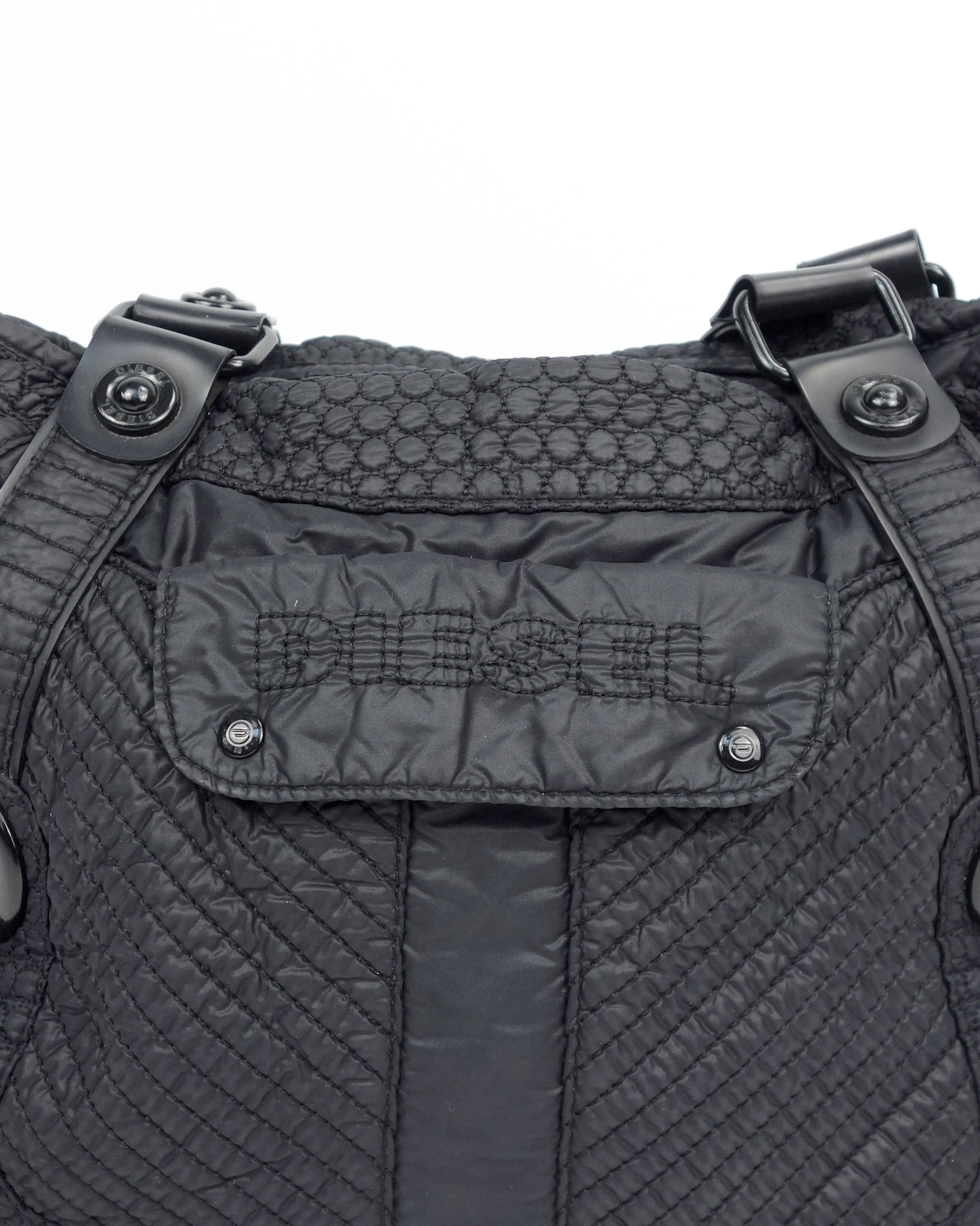 Diesel Paded Black Textured Bag 2000's