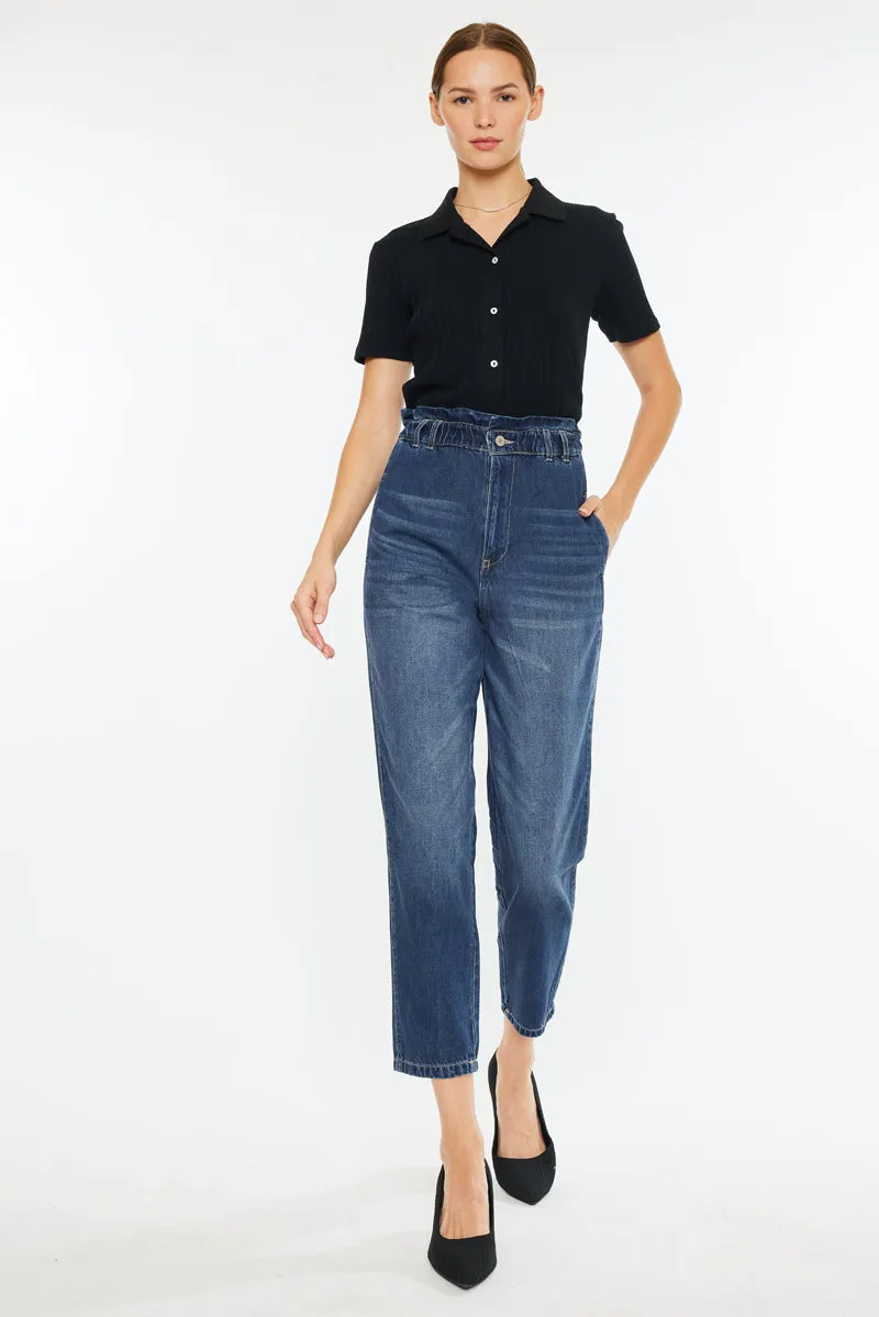 Dottie Ultra High Rise Paper Bag Slouch Fit Jeans