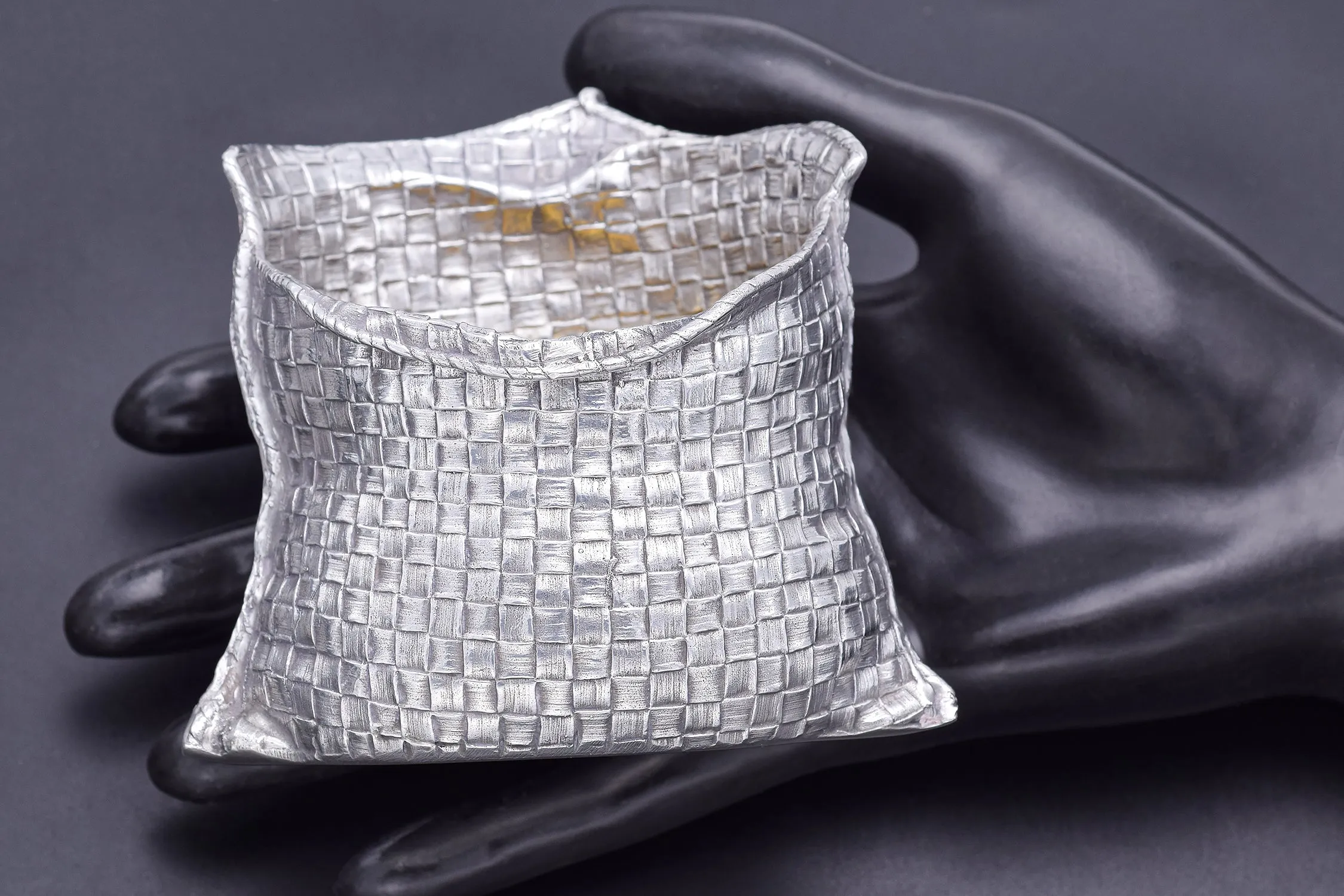 Estate Mario Buccellati Sterling Silver Sugar Bag 193.4 Grams