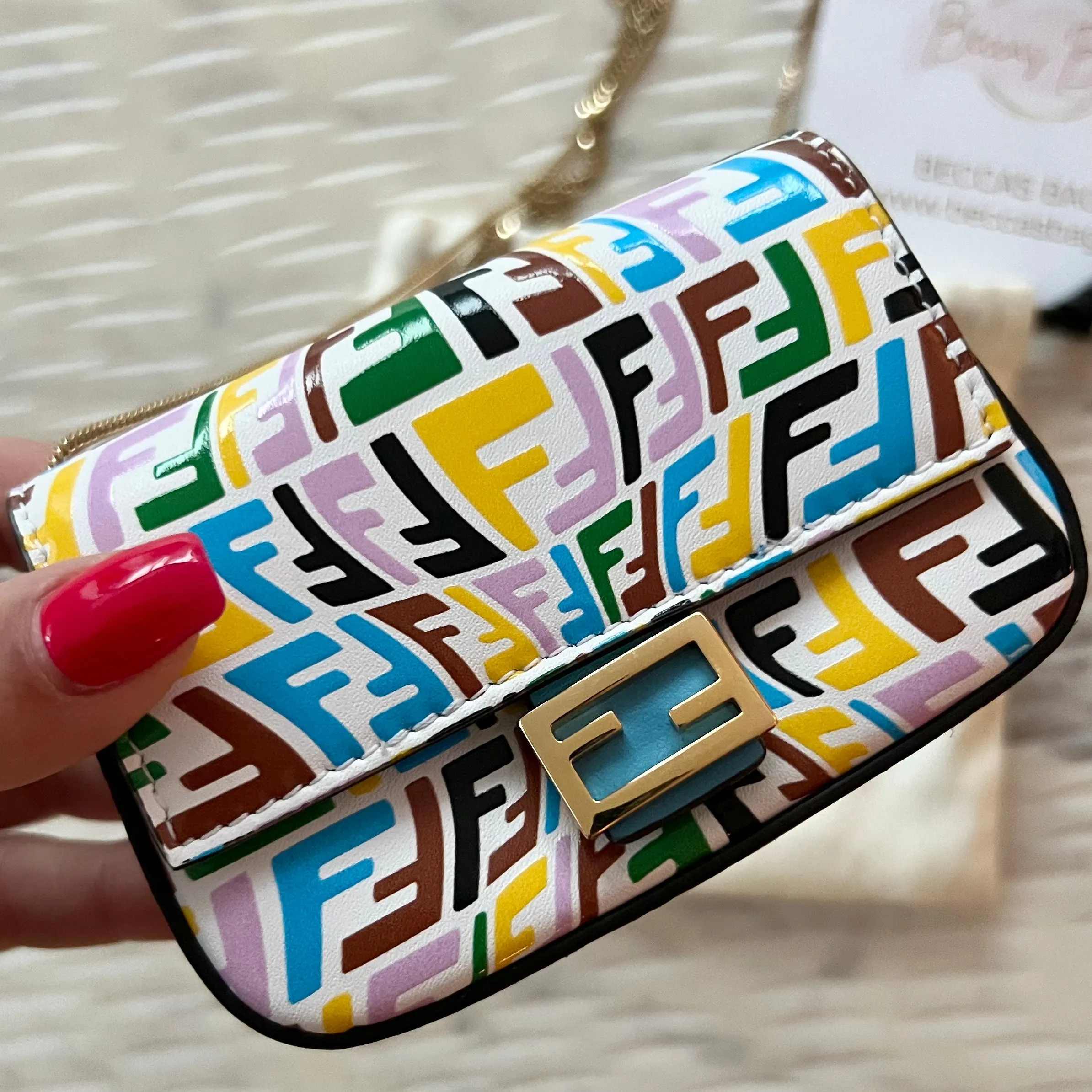 Fendi Baguette Fish Eye FF Charm Bag