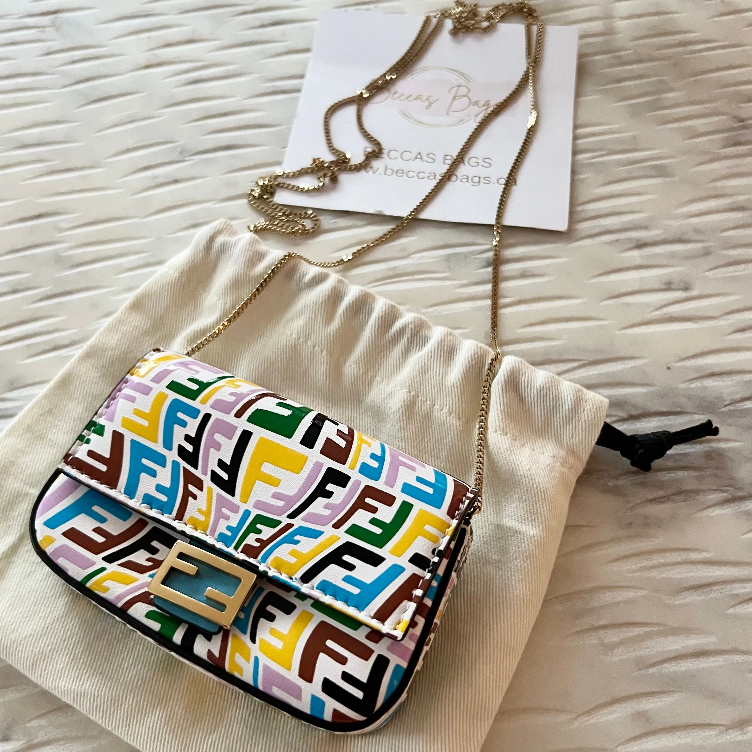 Fendi Baguette Fish Eye FF Charm Bag