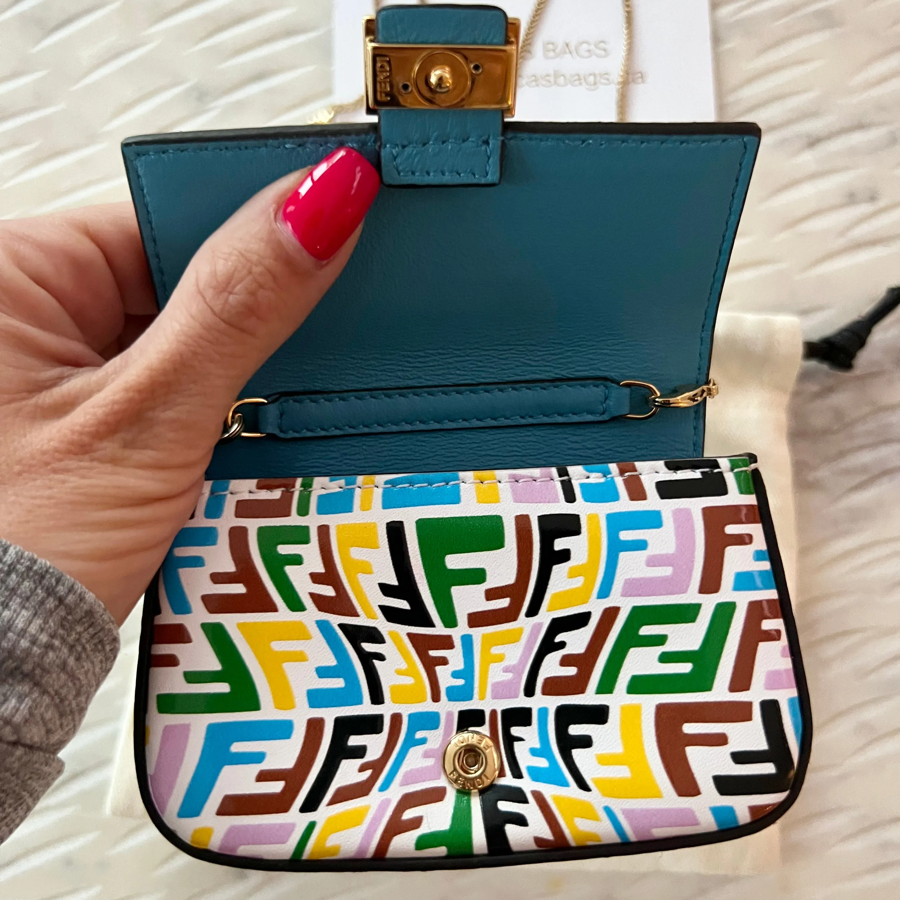 Fendi Baguette Fish Eye FF Charm Bag