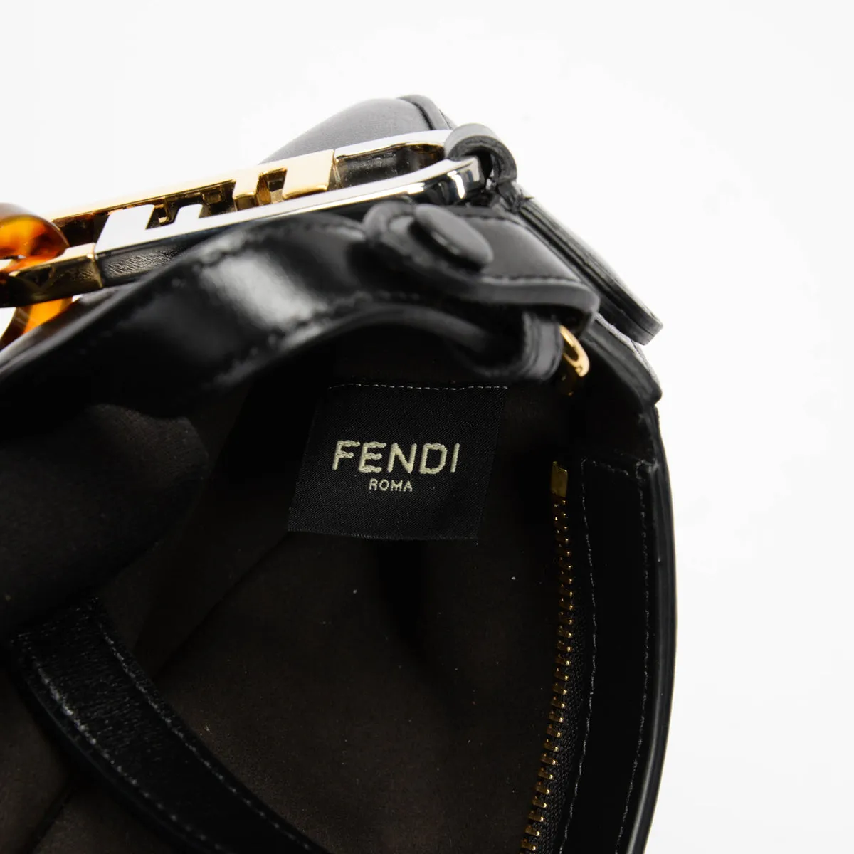 Fendi Black Calfskin O'Lock Swing Bag