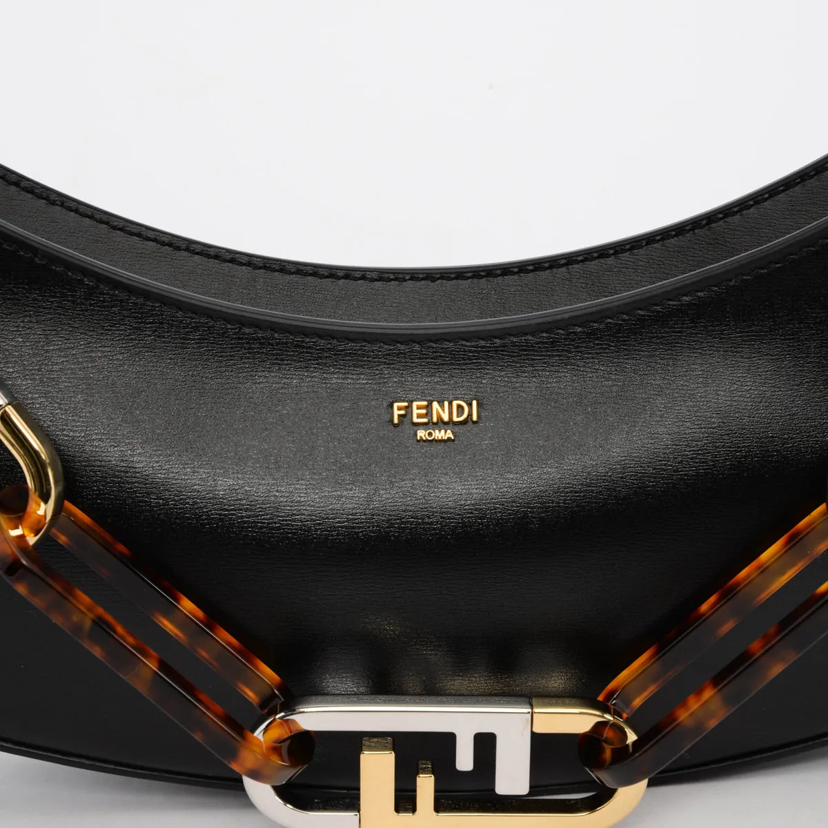 Fendi Black Calfskin O'Lock Swing Bag