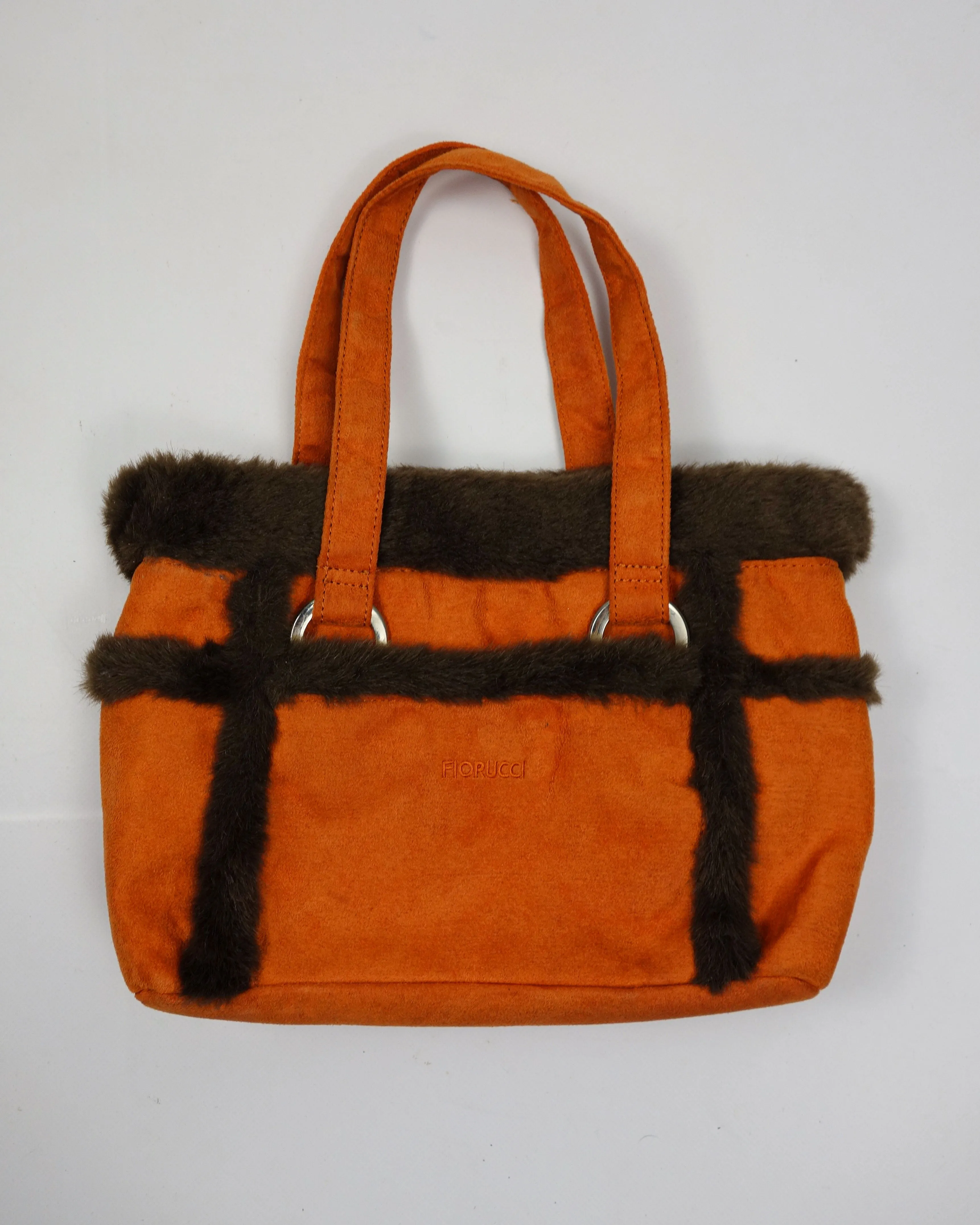 Fiorucci Suede   Fur Brown Hand Bag 2000s